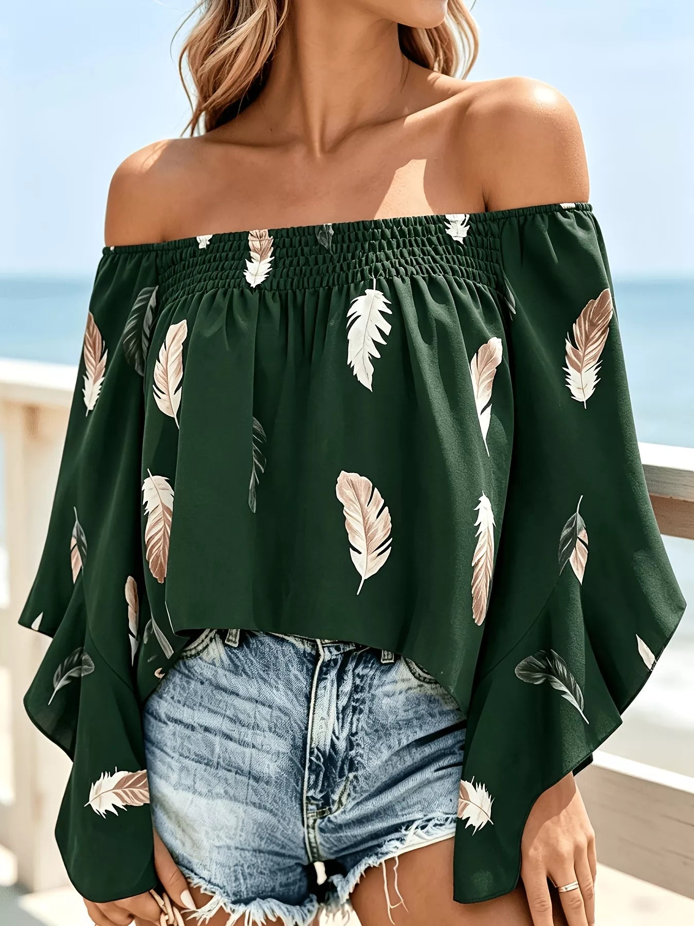 Printed Off Shoulder Blouse
