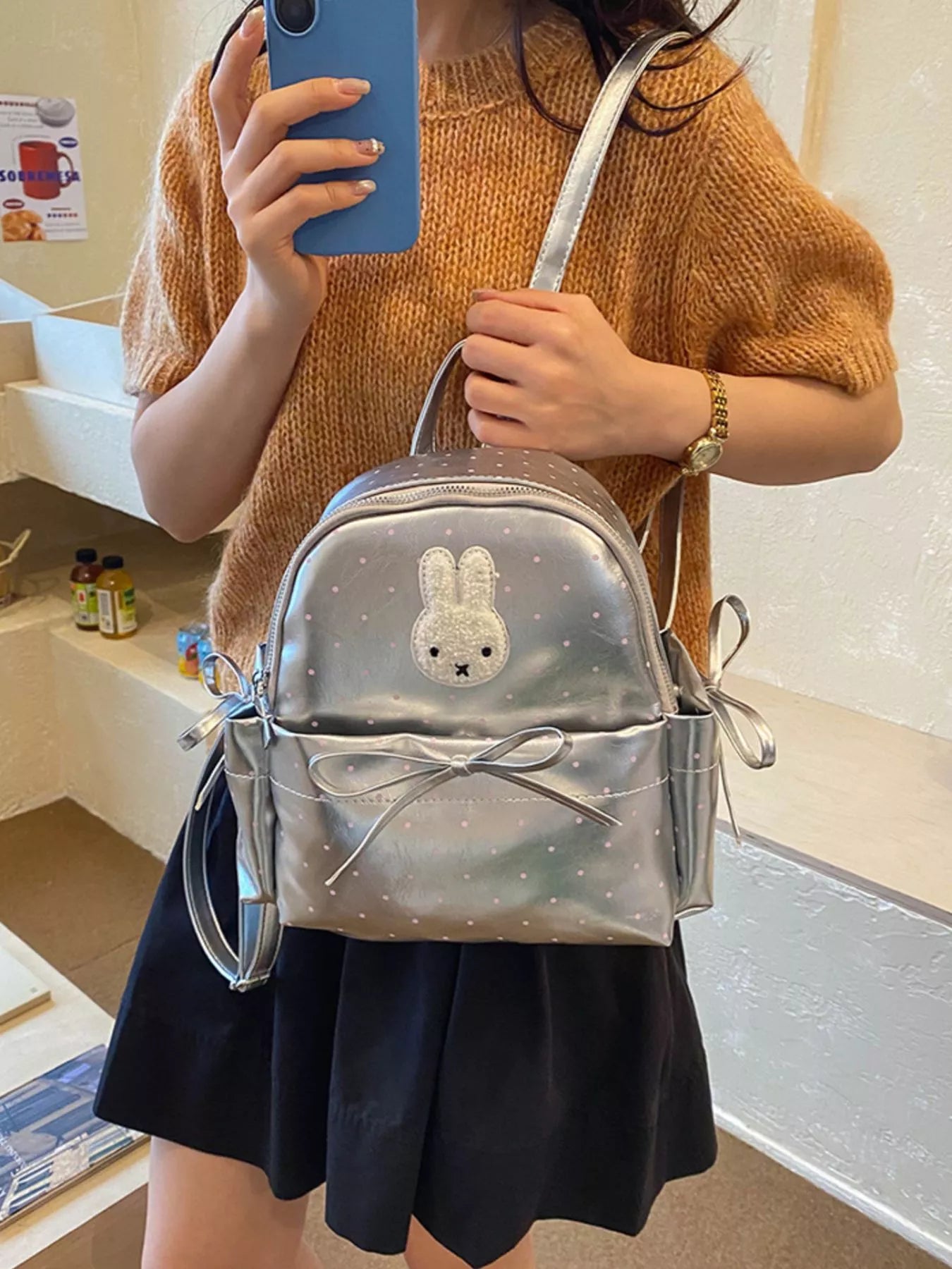 Bunny Polka Dot Backpack Bag