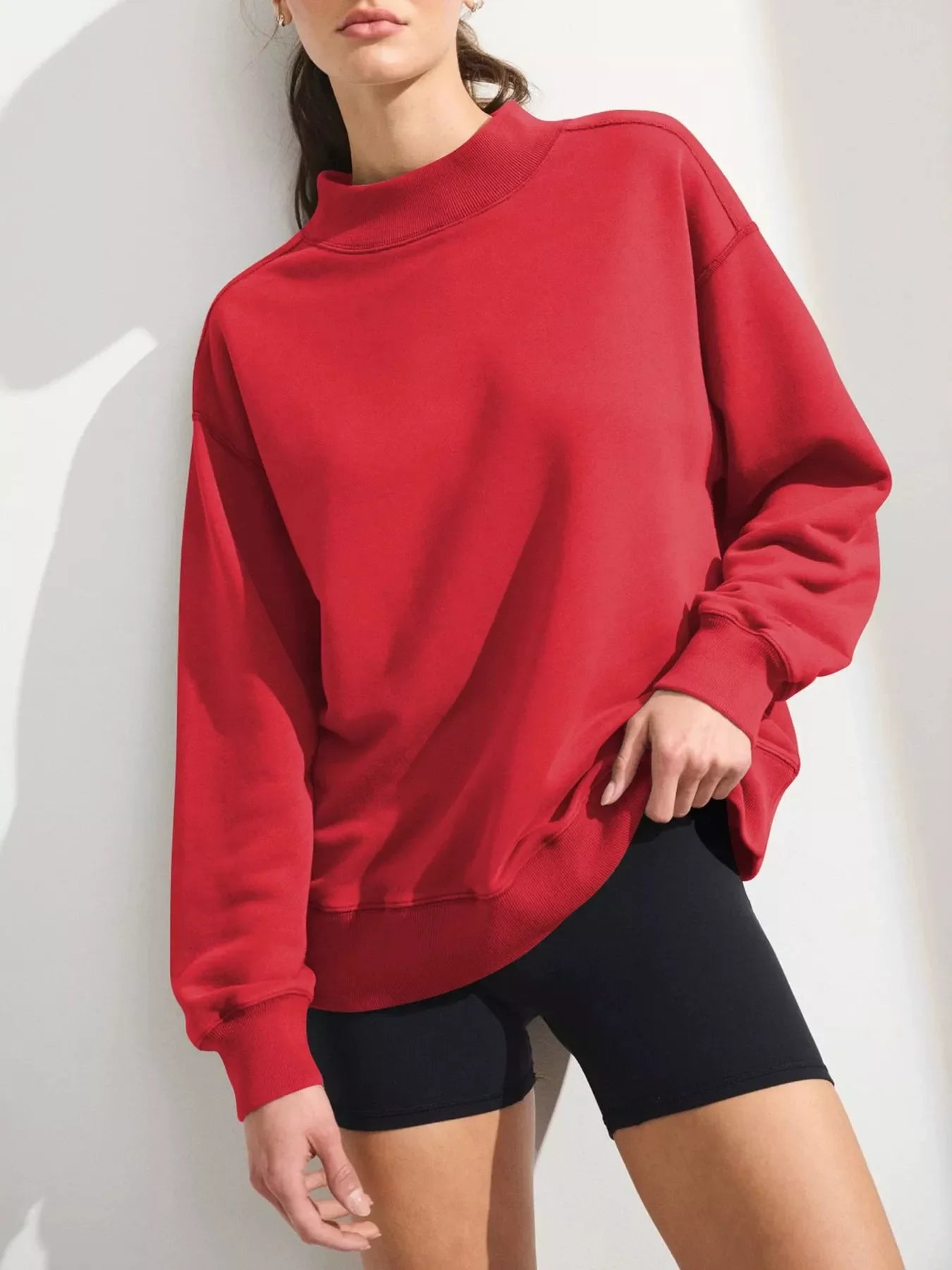Mock Neck Oversized Sweatshirt