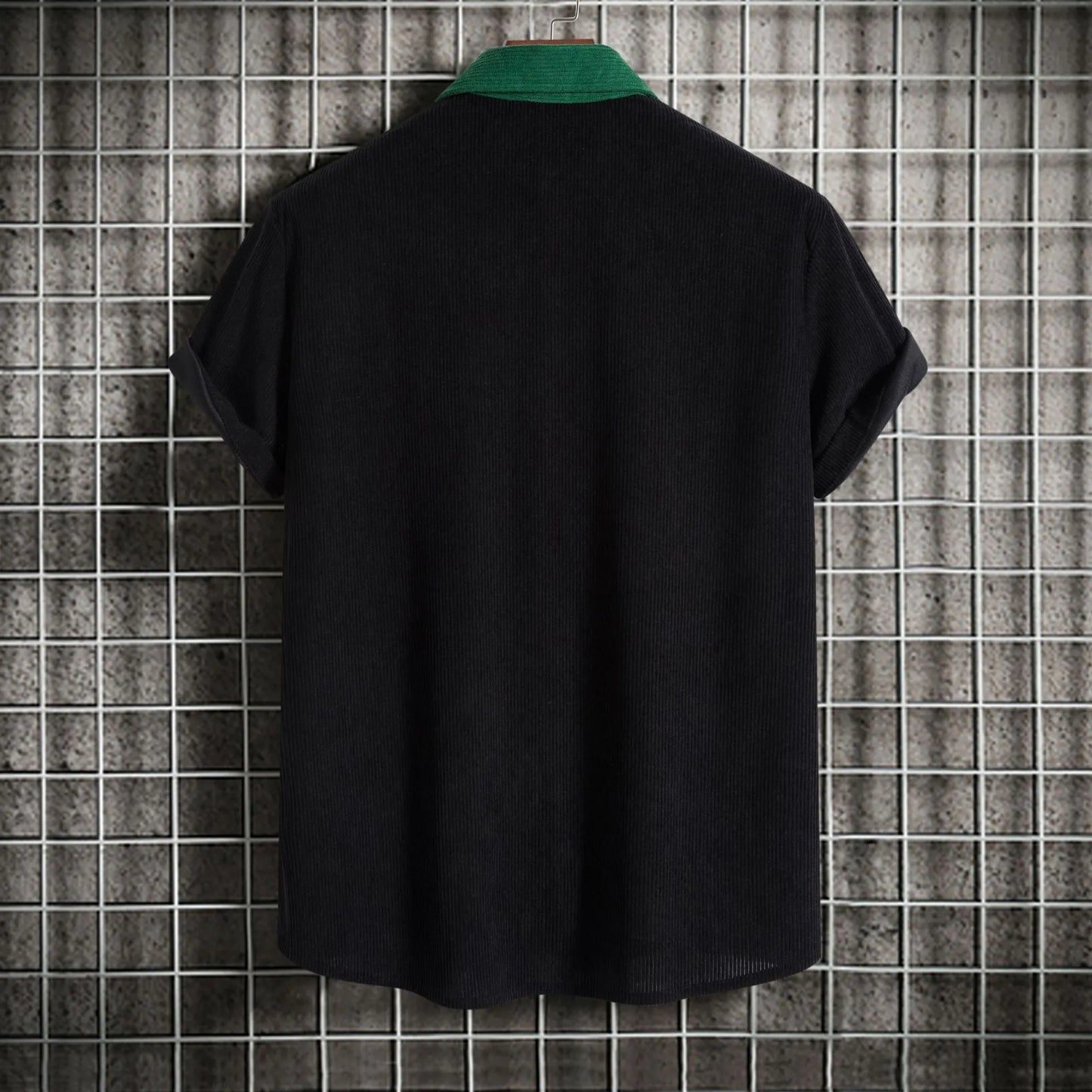 Men's Plus Size Classic Color Block Short Sleeve Shirt
