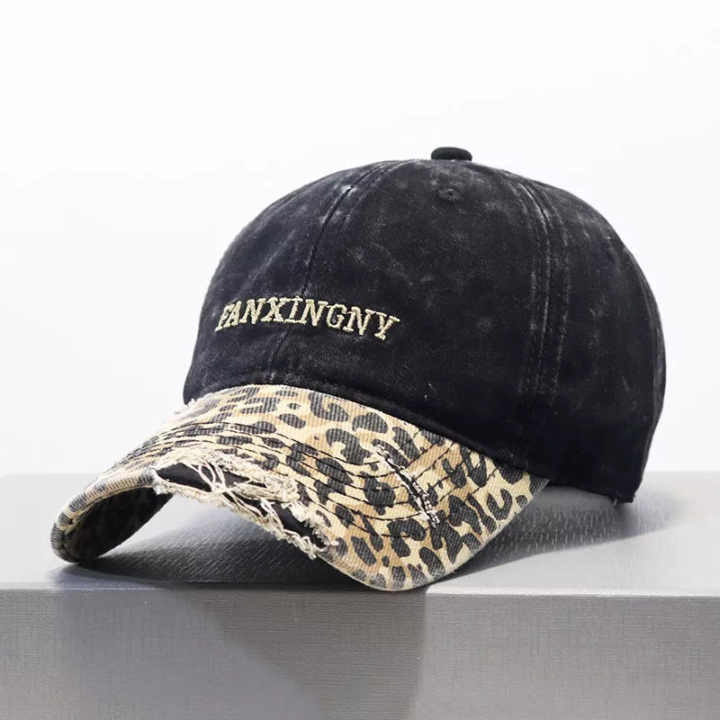 Distressed Leopard Baseball Cap