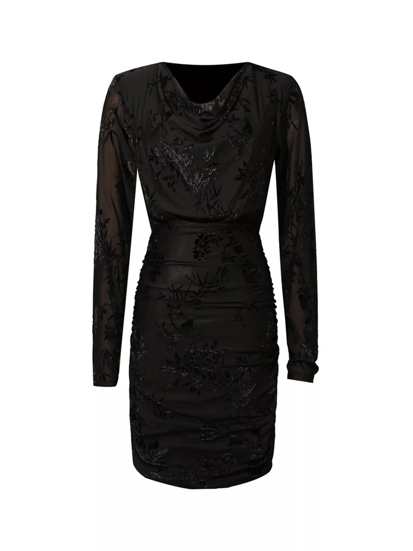Ruched Long Sleeve Mini Dress