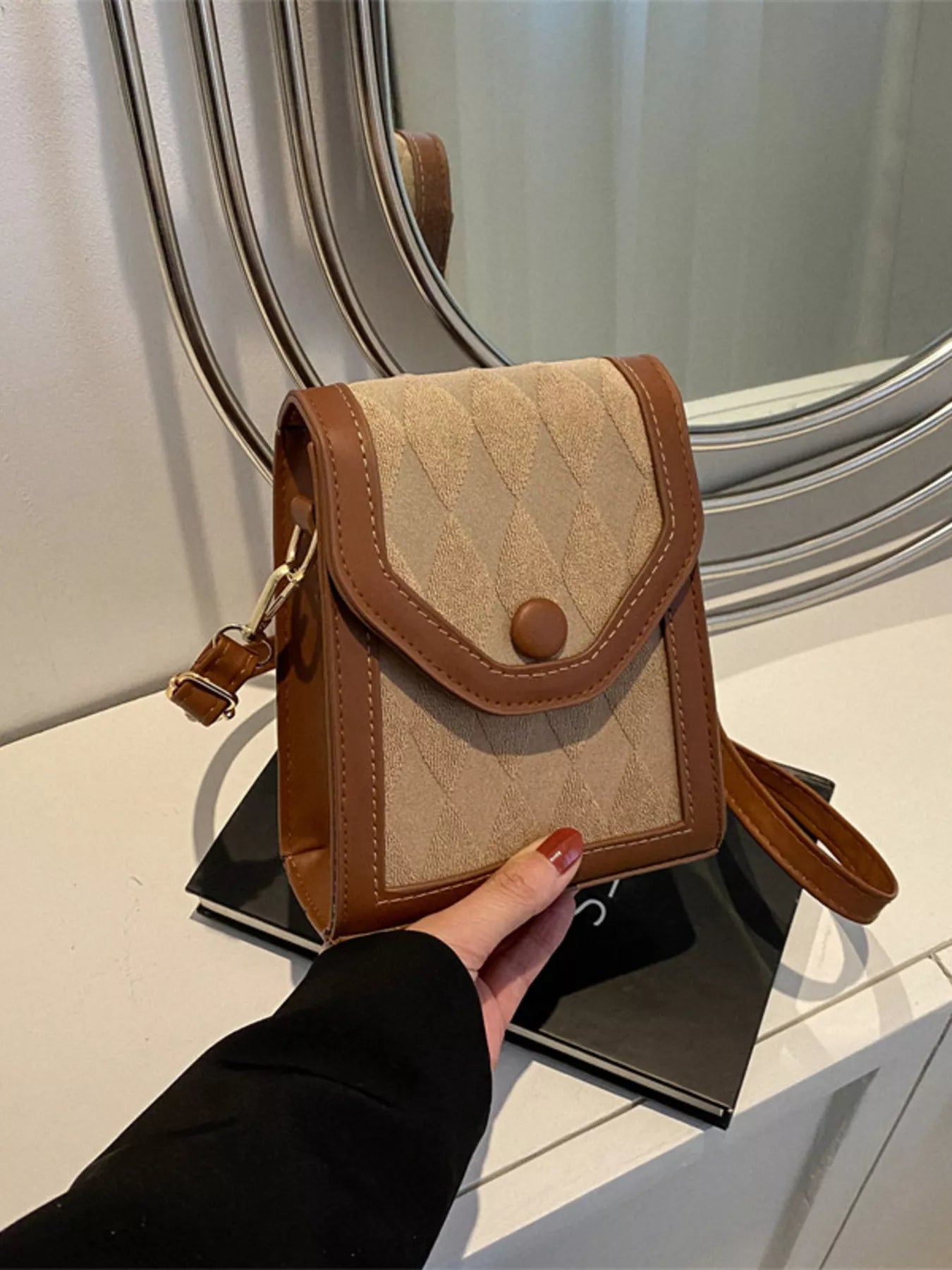 Adjustable Strap Flap Crossbody Bag