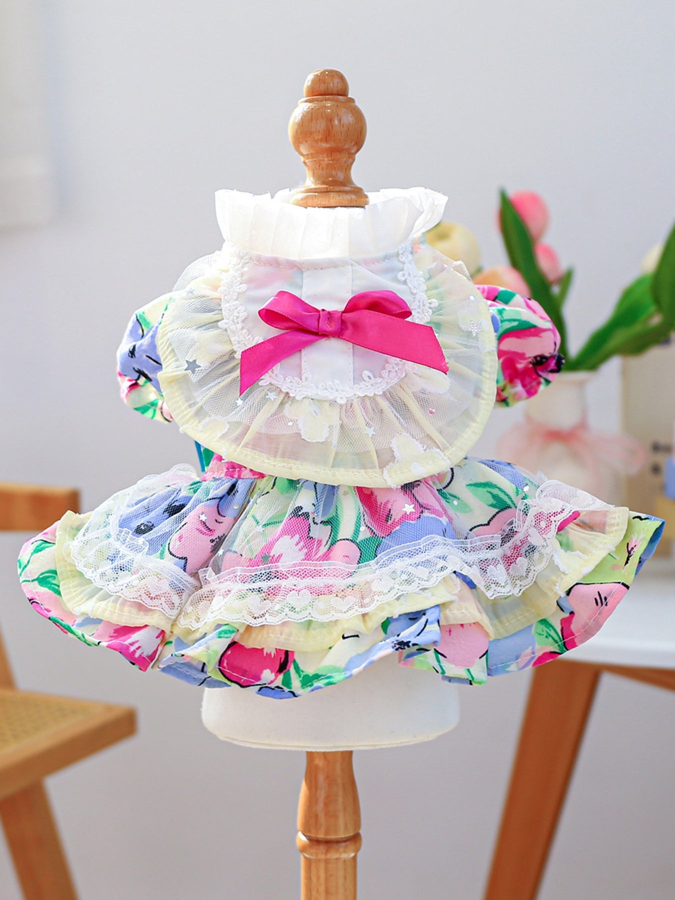 Bow Printed Pet Dress