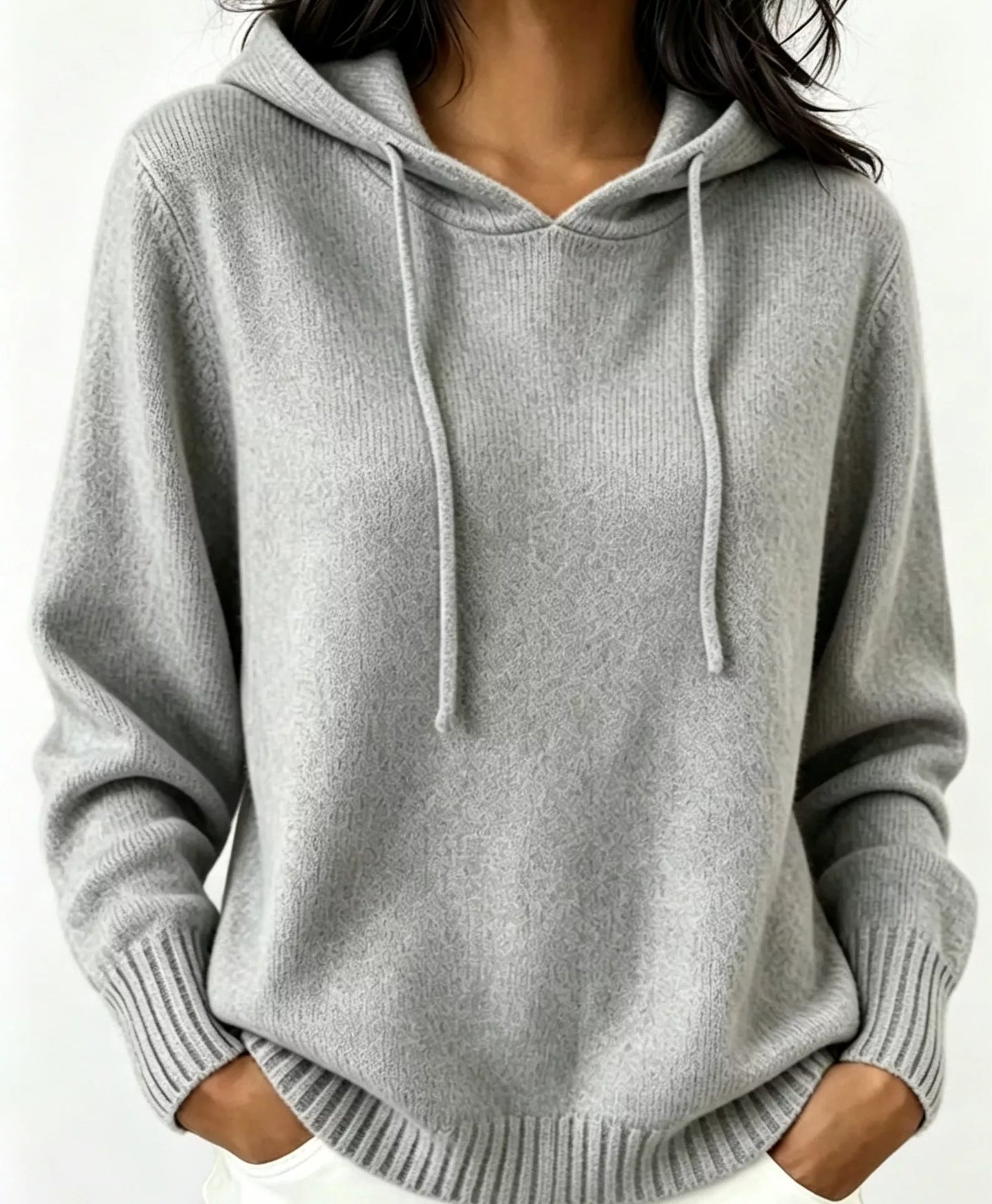 Cozy Ribbed Long‑Sleeve Hooded Sweater