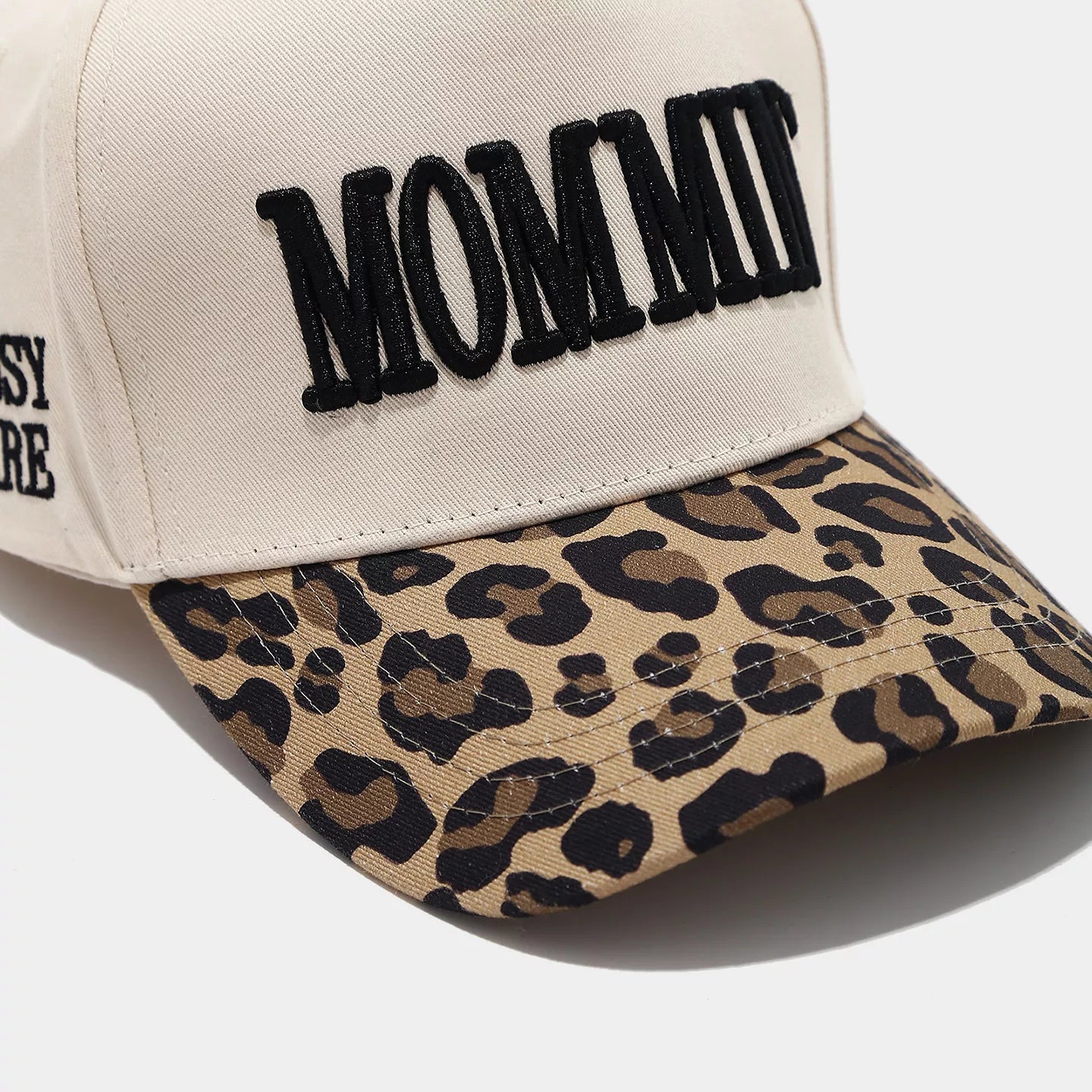 Leopard Embroidered Slogan Baseball Cap