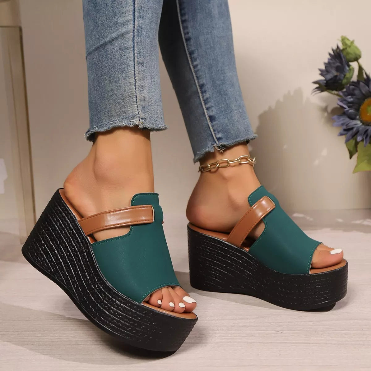 Open Toe Platform Wedge Sandals