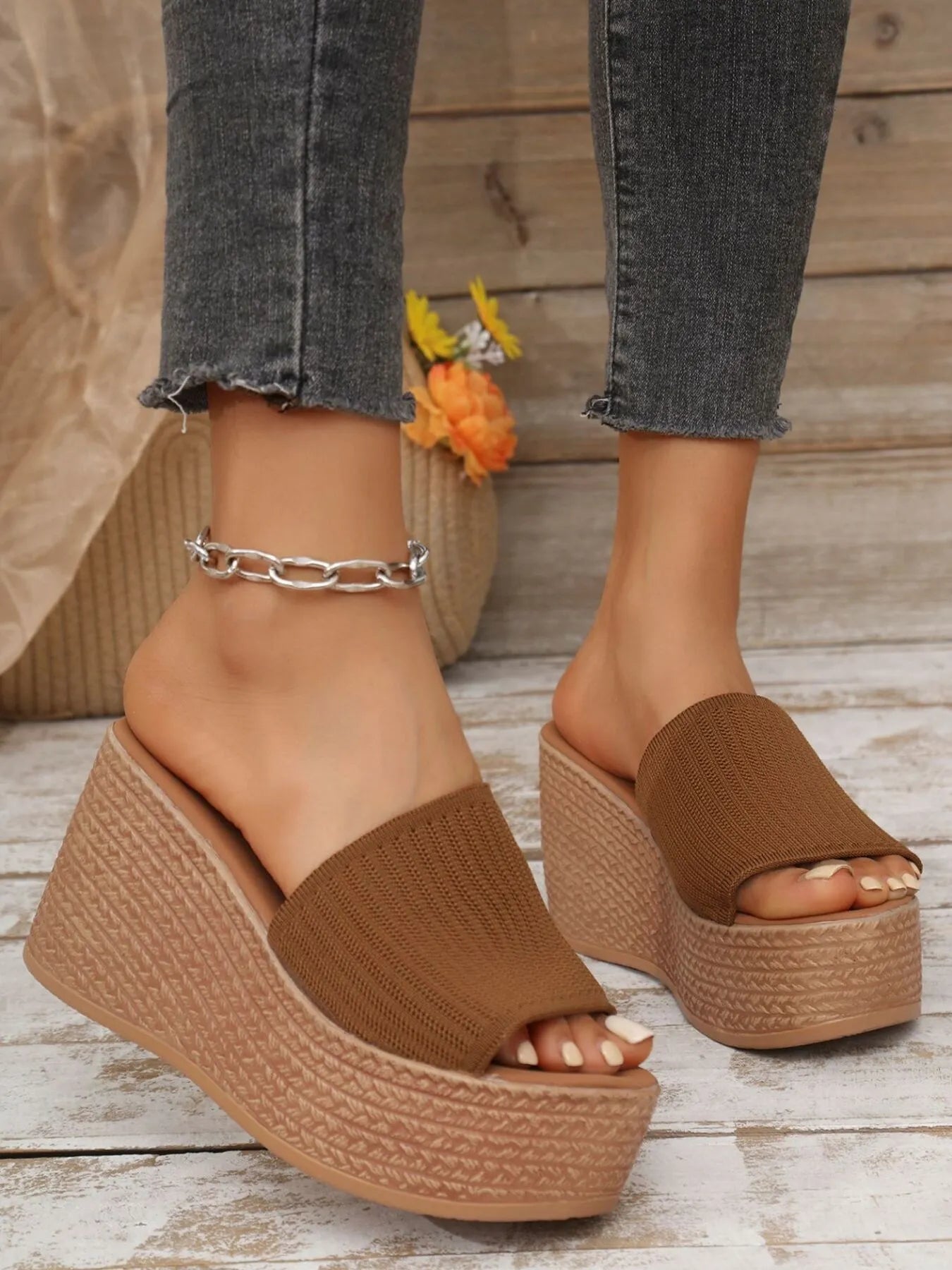 Open Toe Platform Wedge Sandals