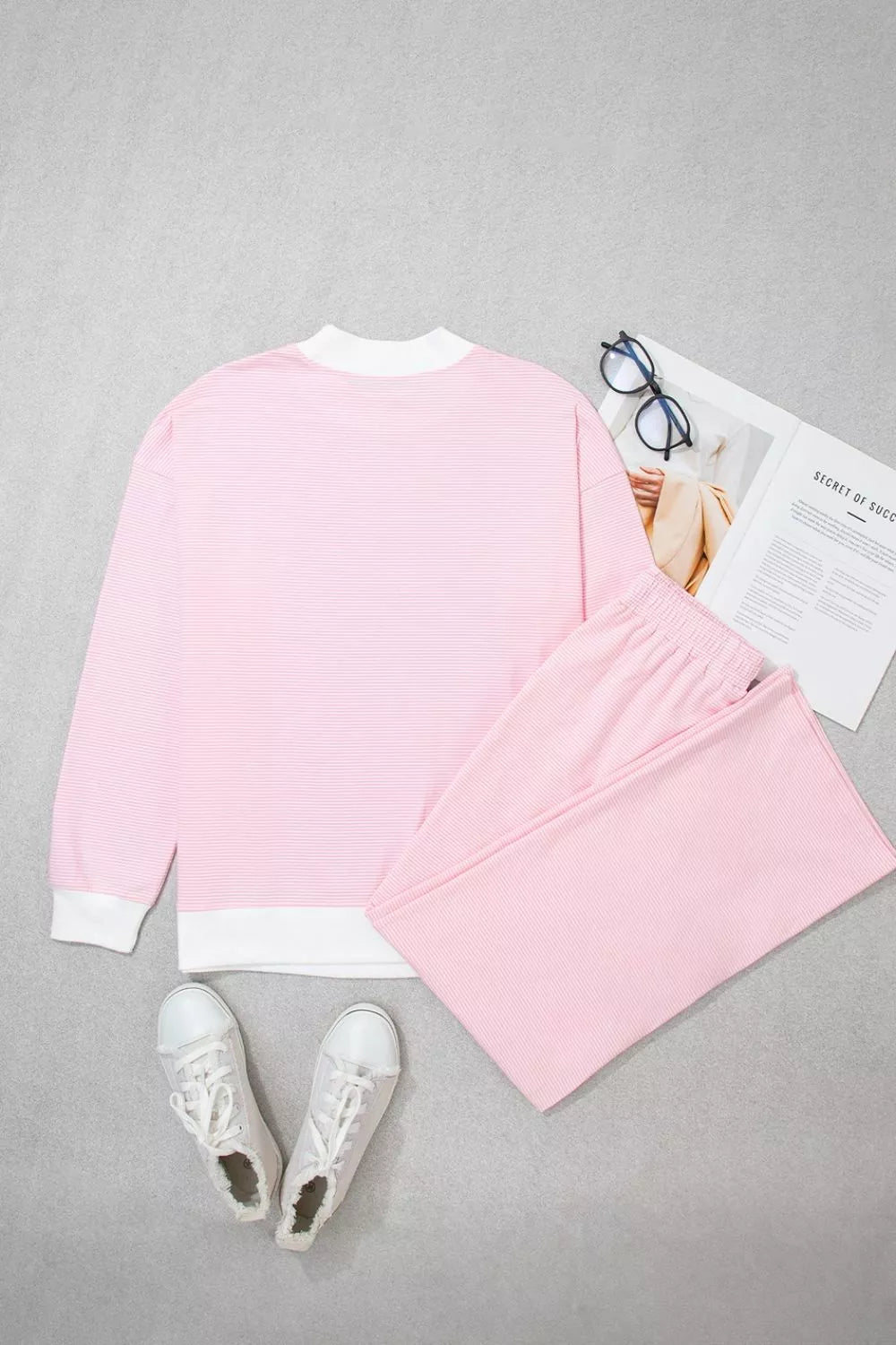 Striped Long Sleeve Top and Pants Set