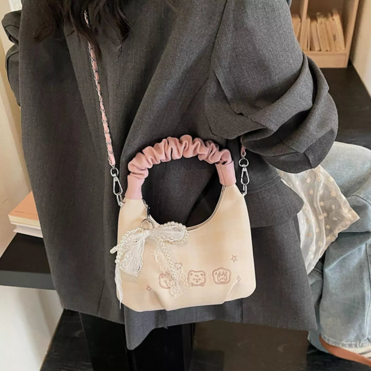 Ruched Handle Crossbody Bag