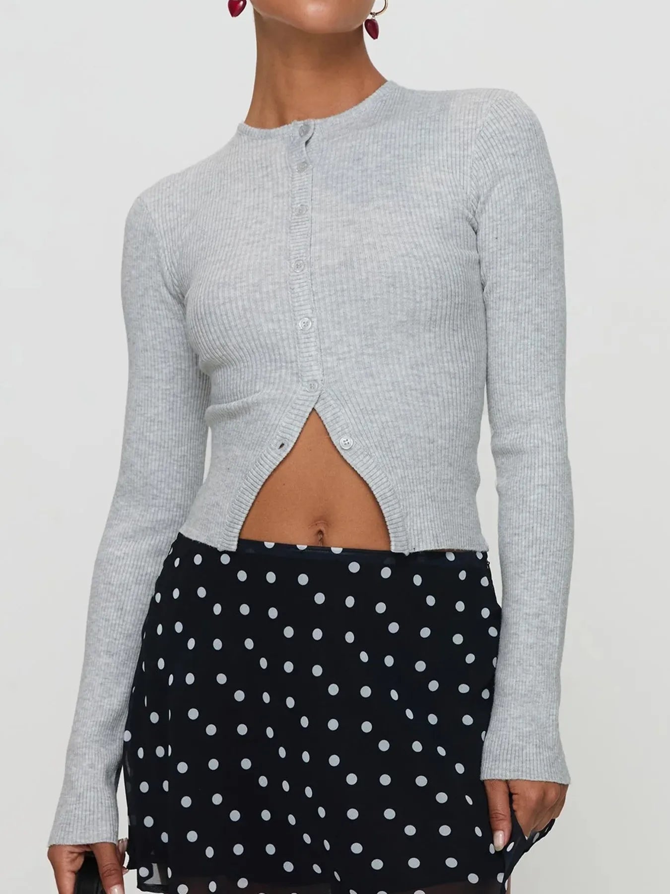 Ribbed Button-Up Cardigan