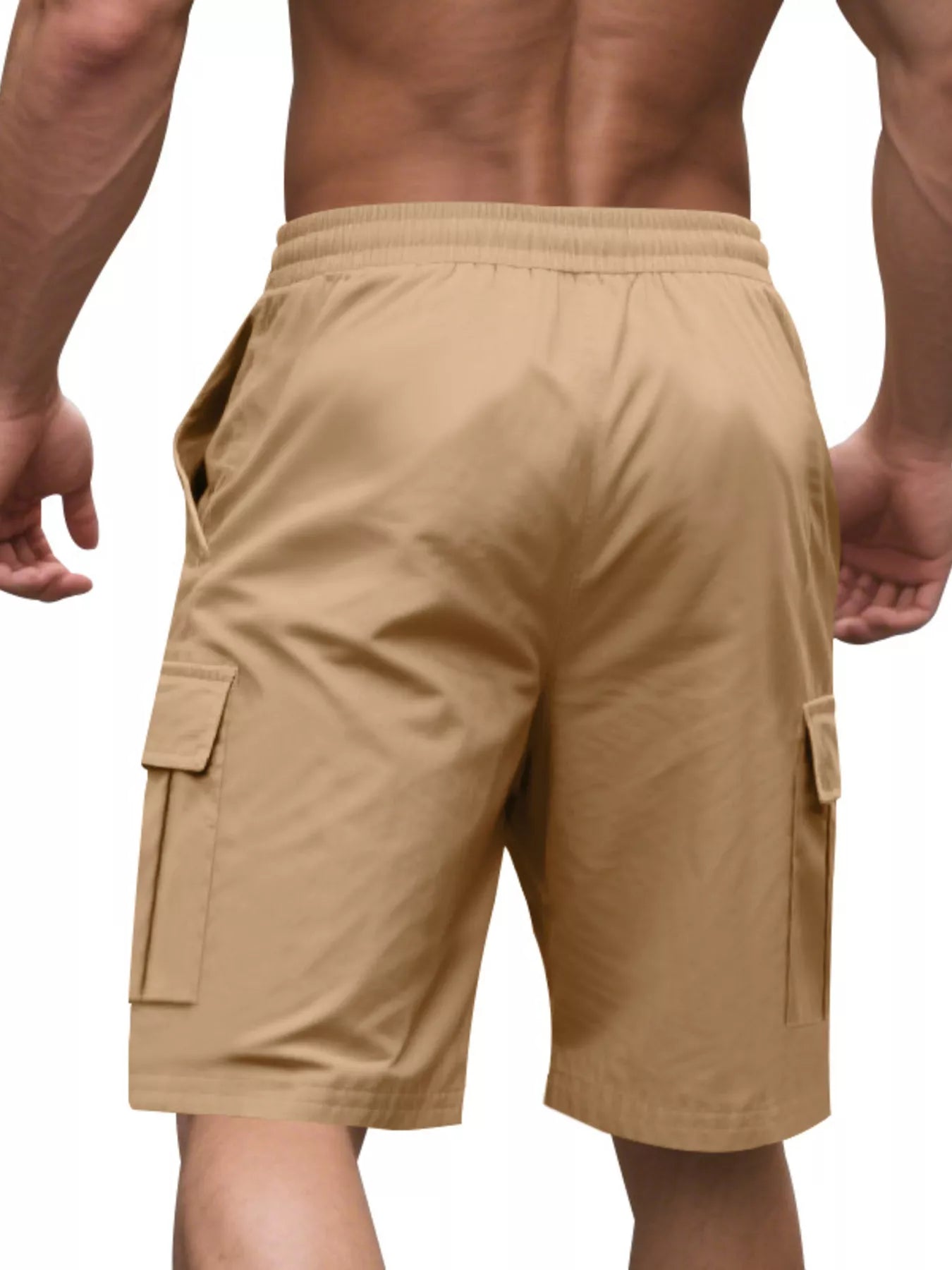 Men's Full Size Cargo Shorts with Drawstring Plus Size