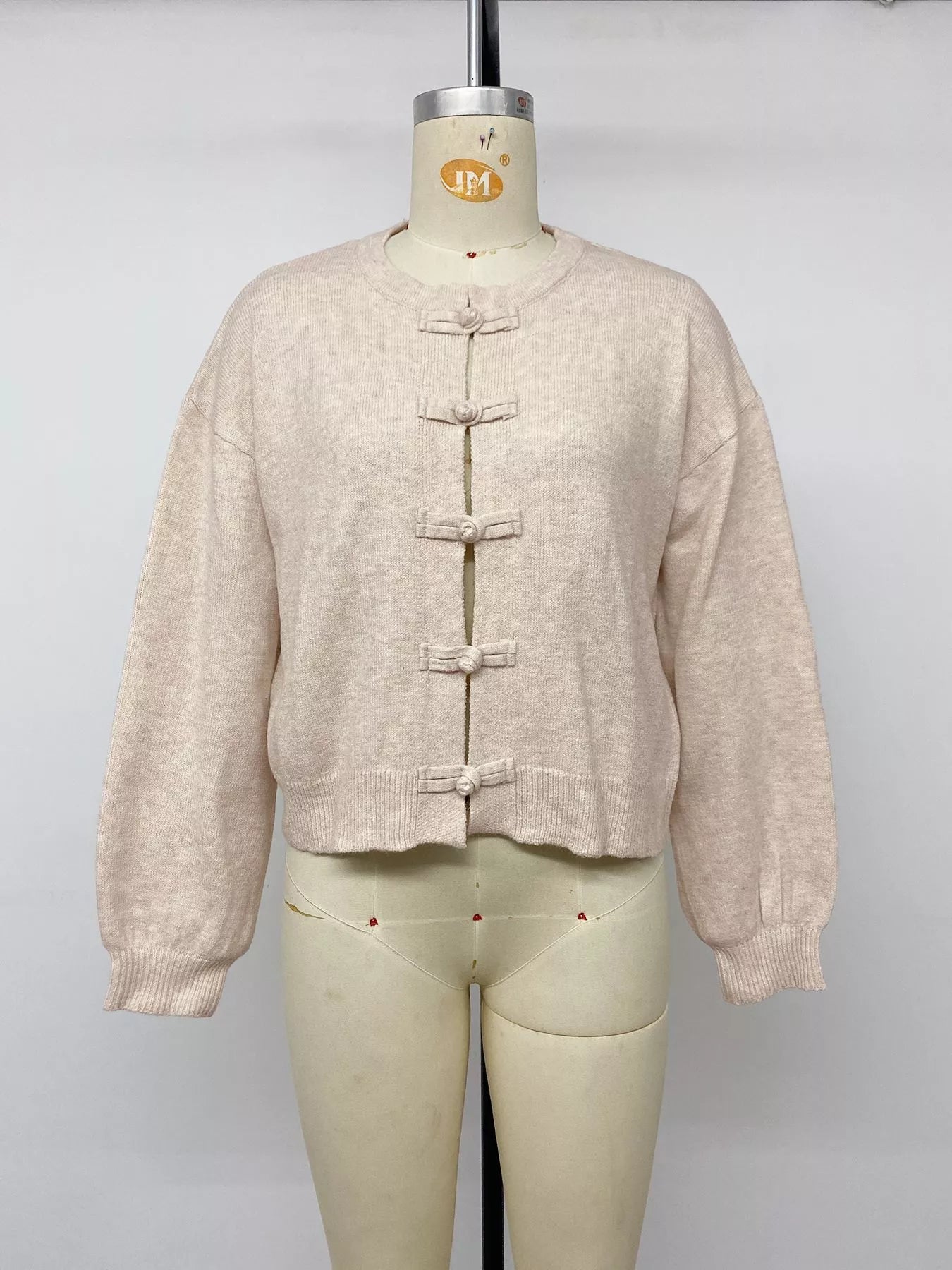 Button Up Dropped Shoulder Cardigan