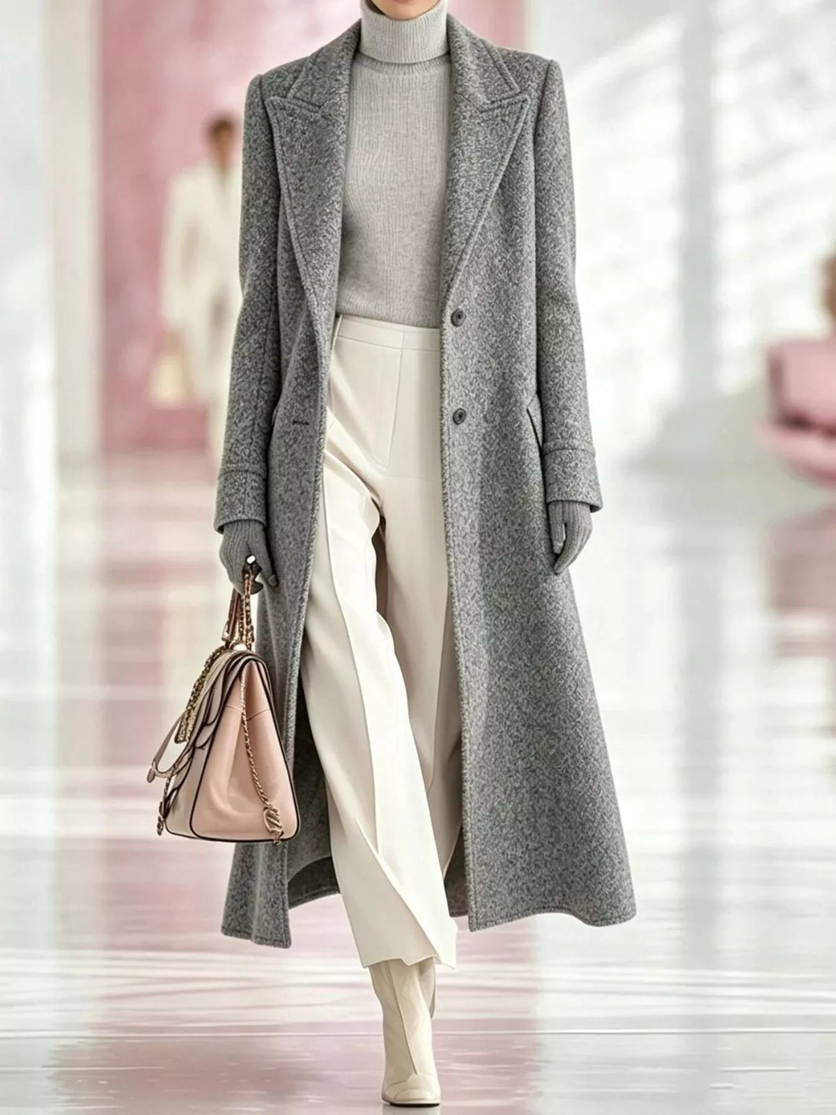 Lapel Collar Longline Coat