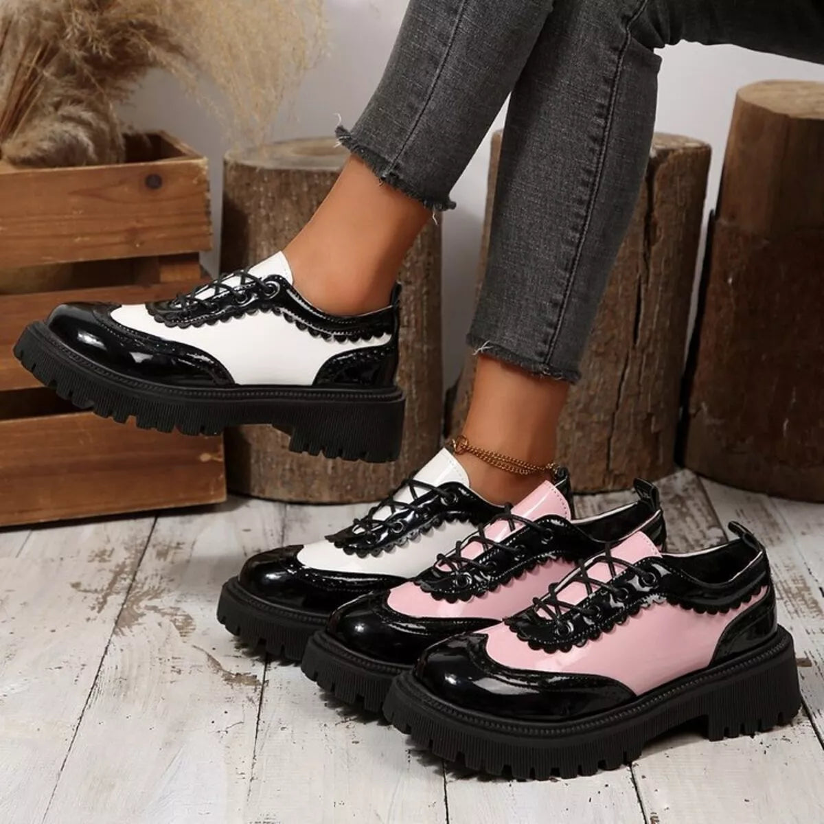 Round Toe Platform Loafers