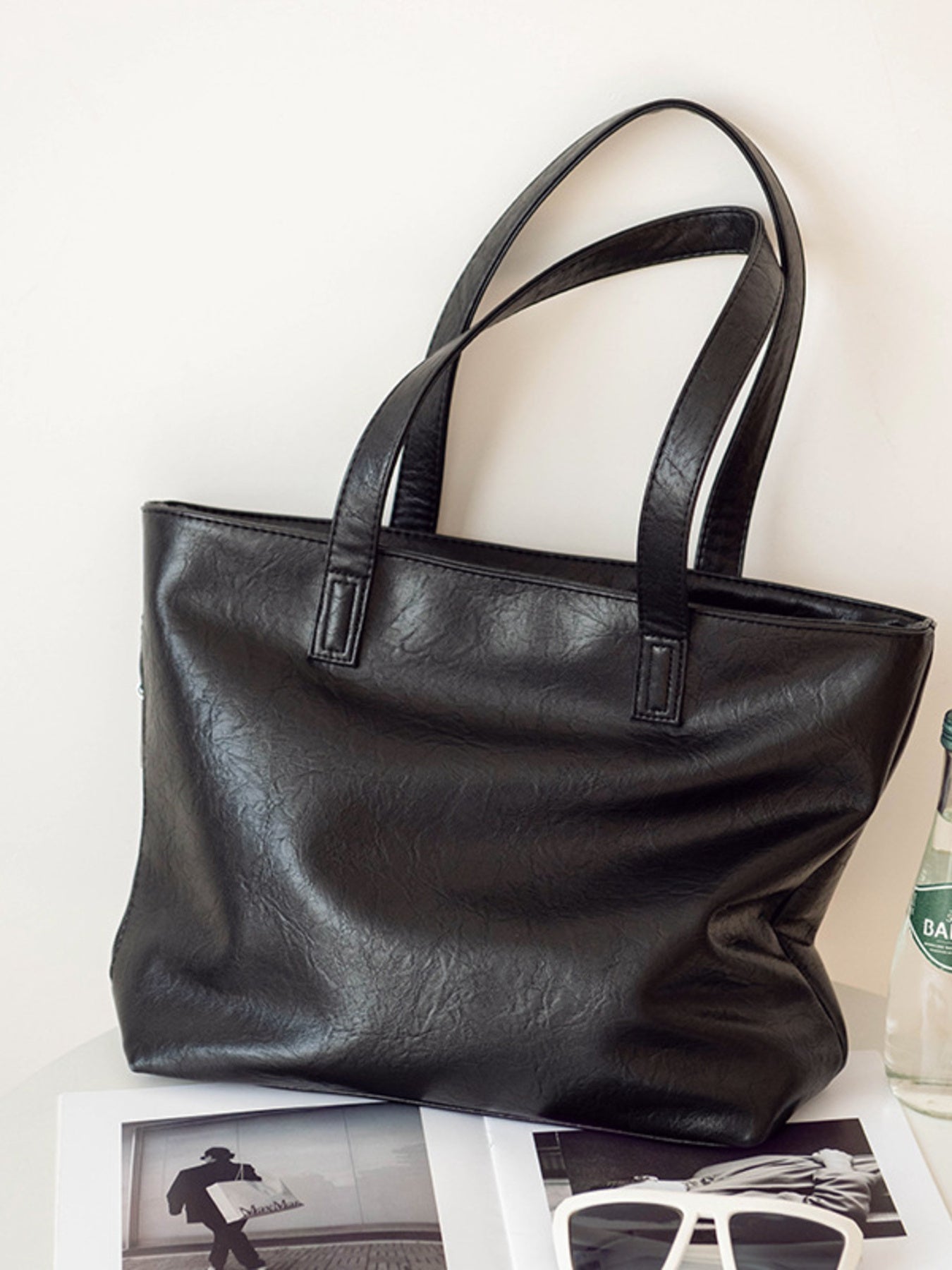 Classic PU Leather Tote Handbag