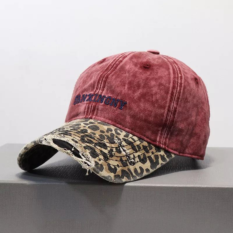 Distressed Leopard Baseball Cap