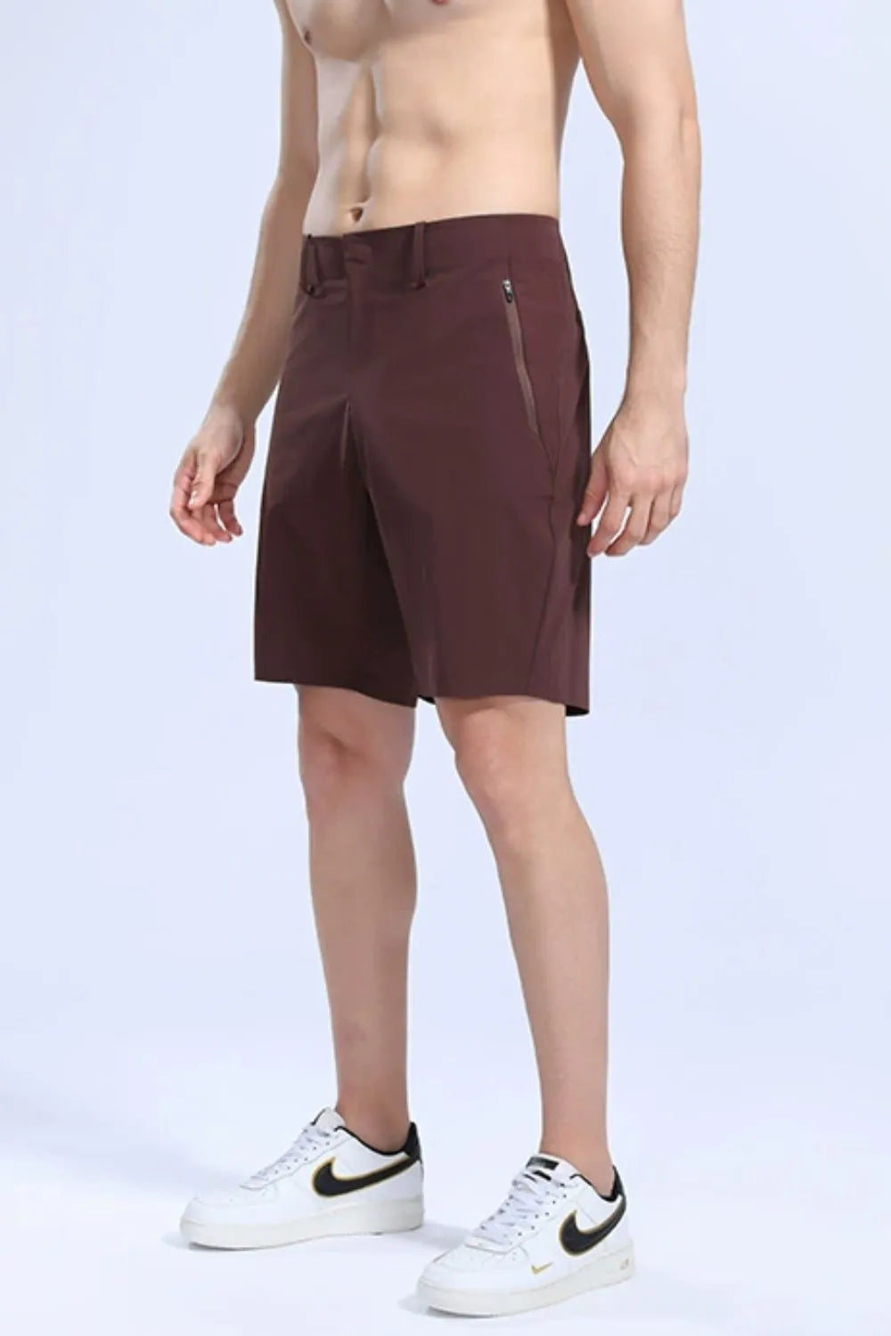 Men's Plus Size Side Zip Detail Shorts