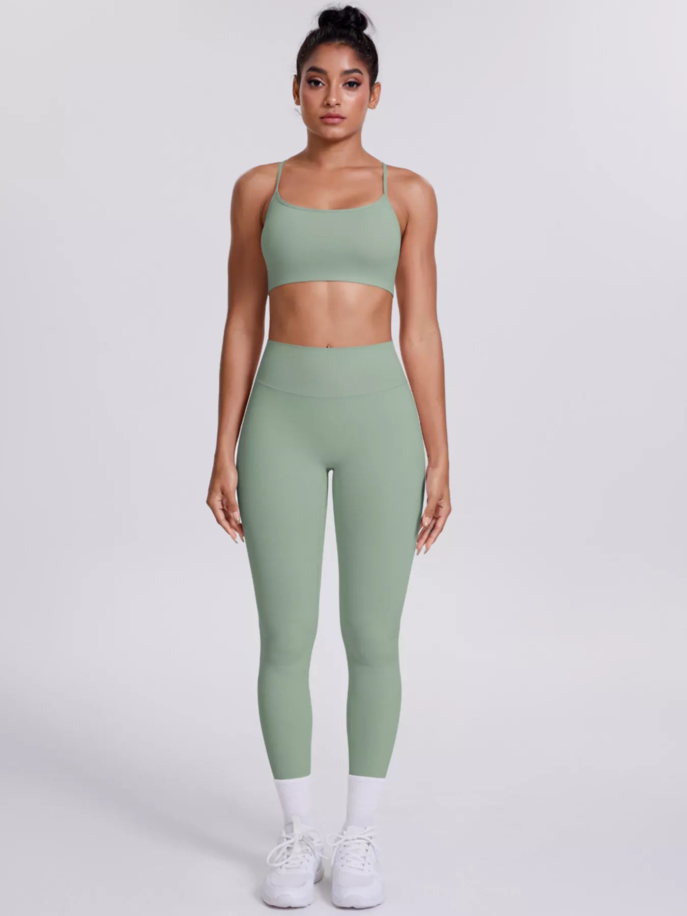 Criss-Cross Back Cami and Leggings Active Set