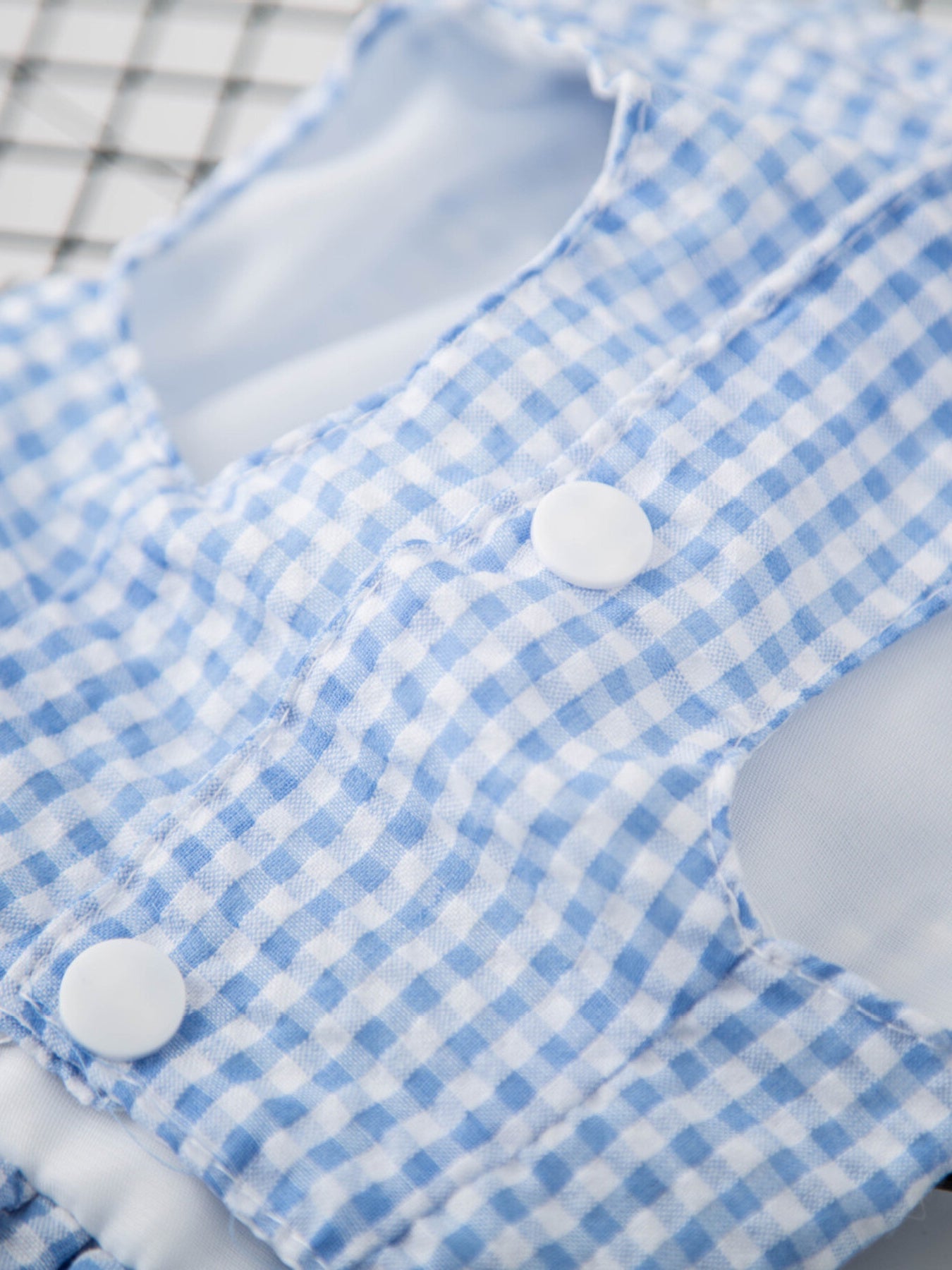Gingham Ruffle Lace Pet Dress