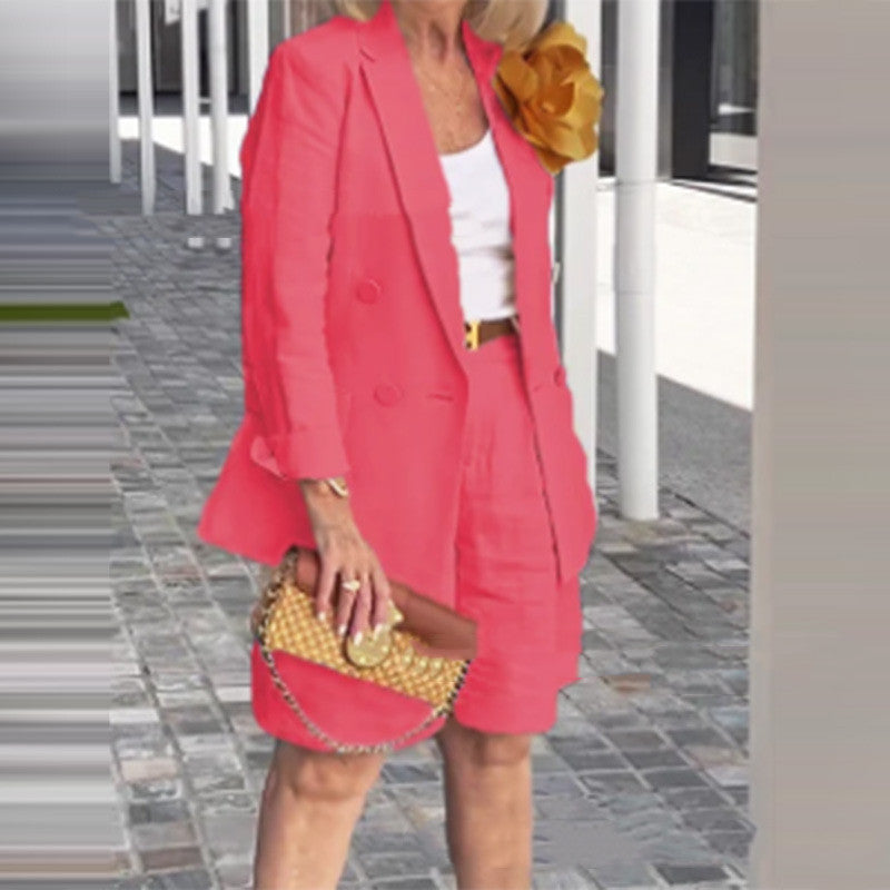 Elegant Cardigan Suit Coat Shorts Two-piece Suit (see size chart under more details)