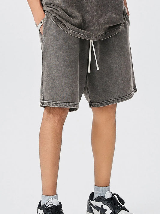 Men's Drawstring Washed Shorts