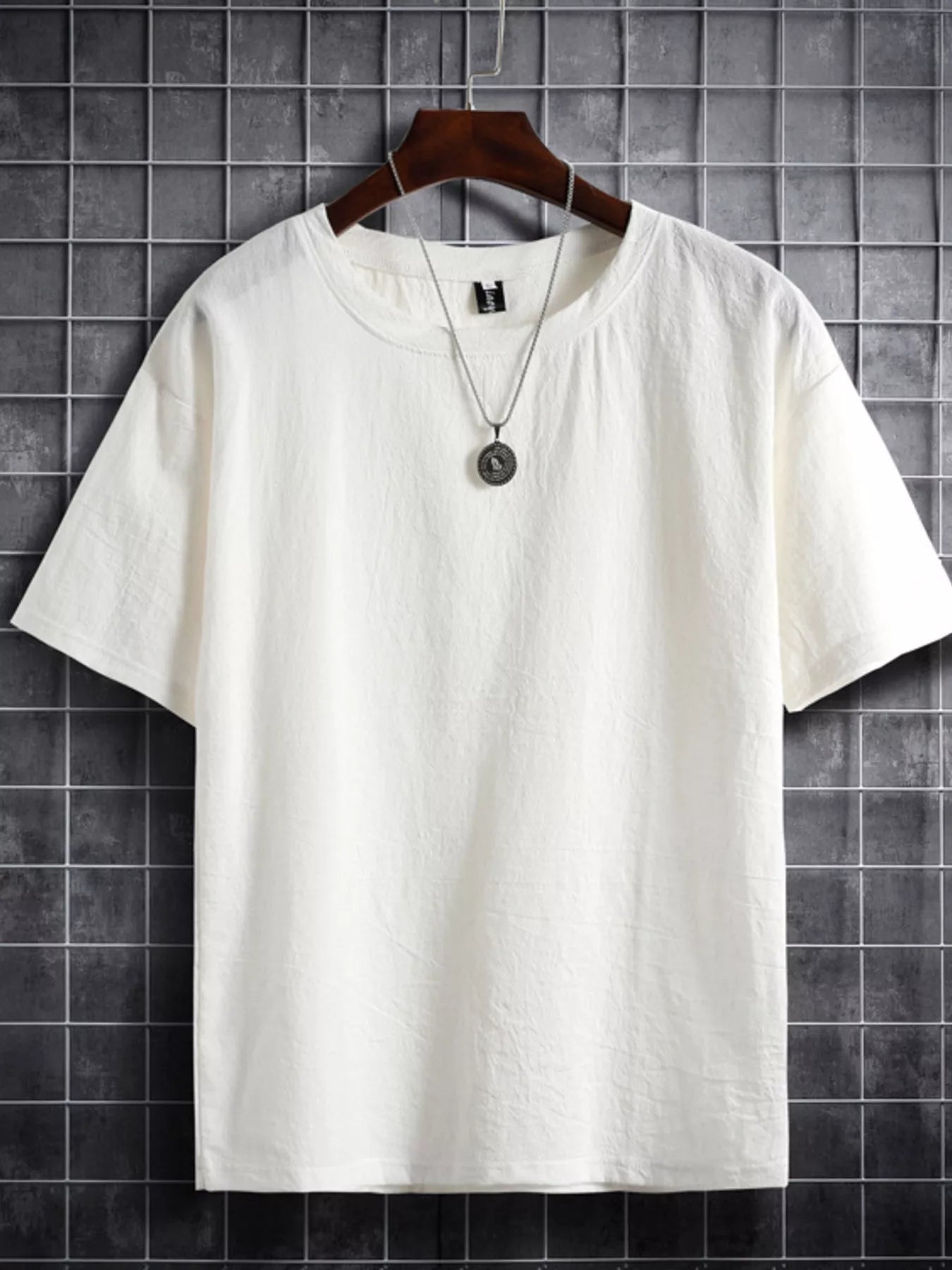 Men's Plus Size Solid Color Short Sleeve T-Shirt