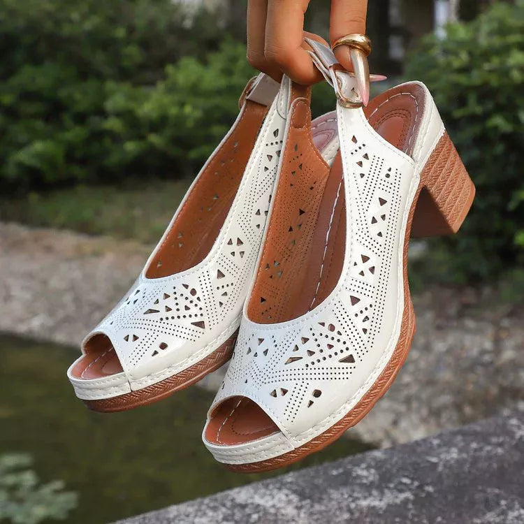 Open Toe Block Heels Sandals