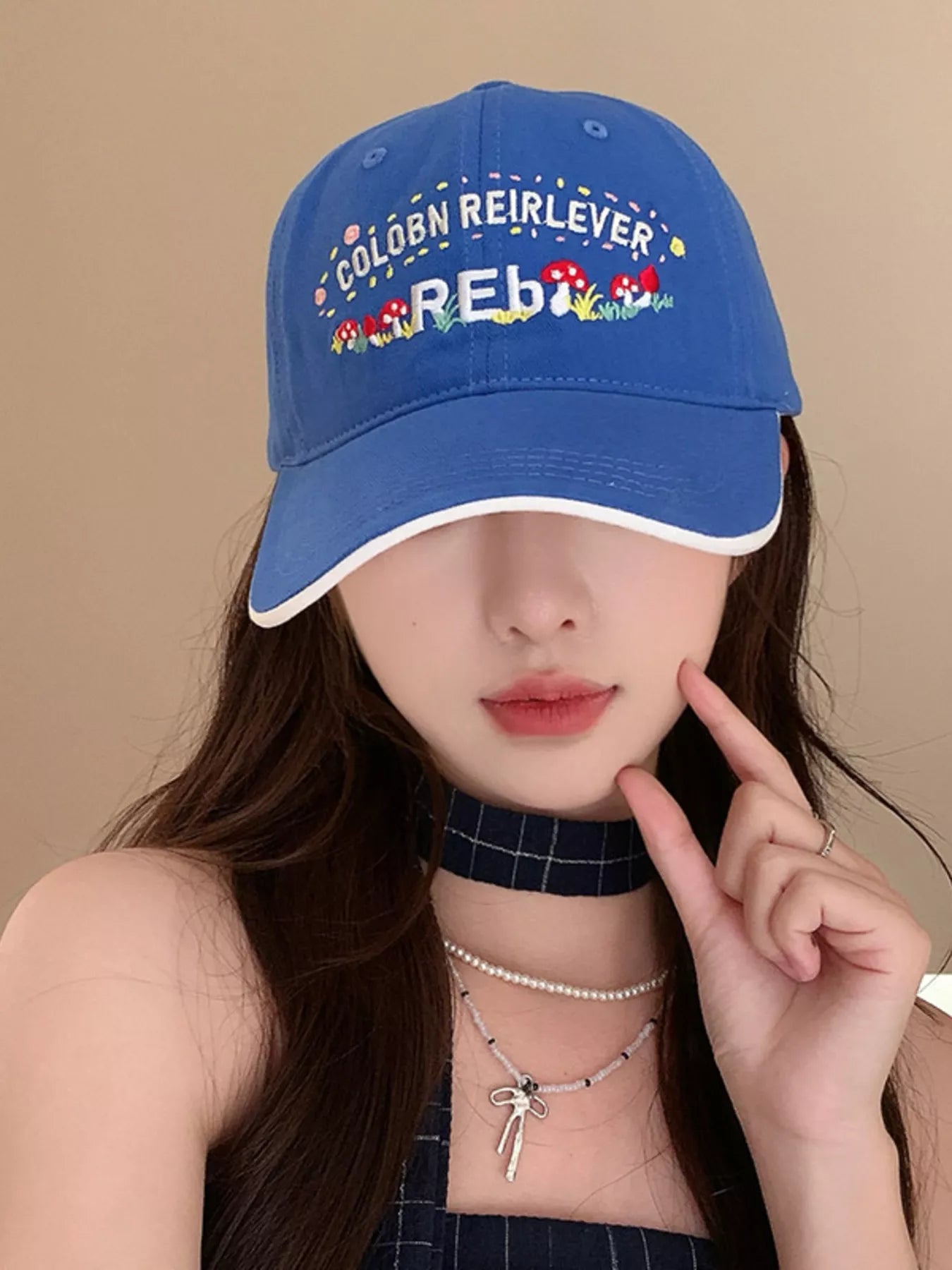 Embroidered Mushroom Baseball Cap