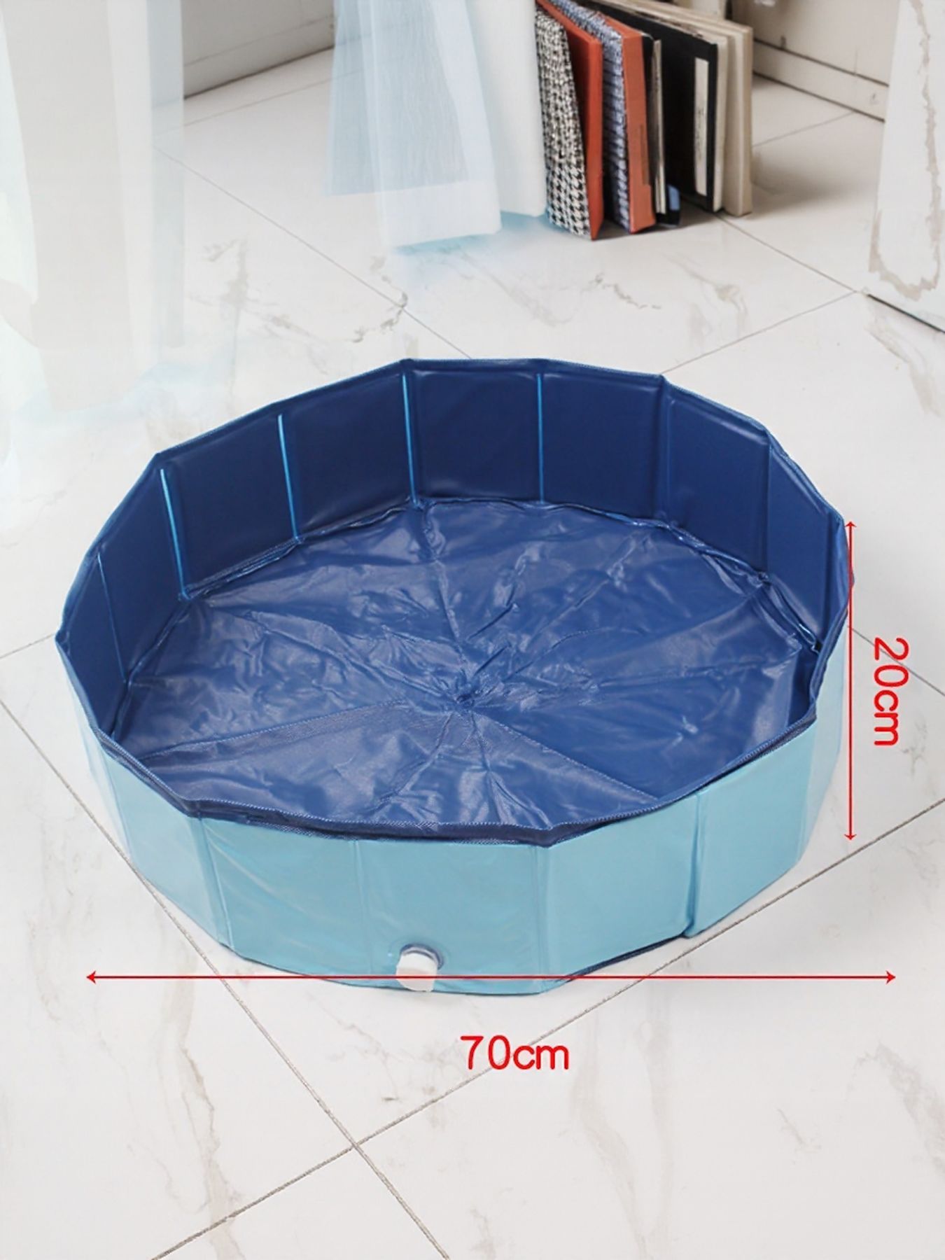 Foldable Pet Bath Pool with Side Drain