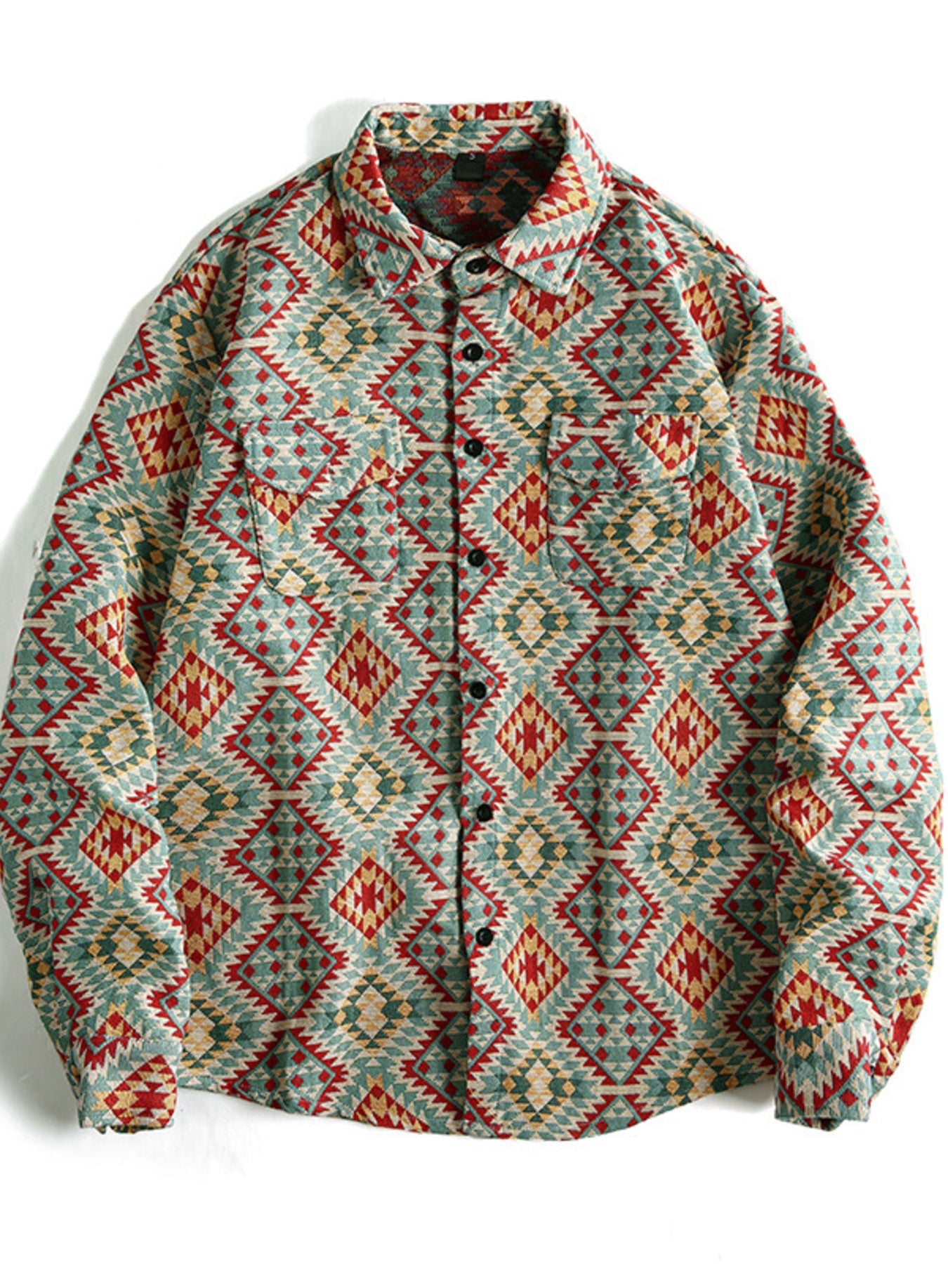 Men's Geometric Button Up Shacket