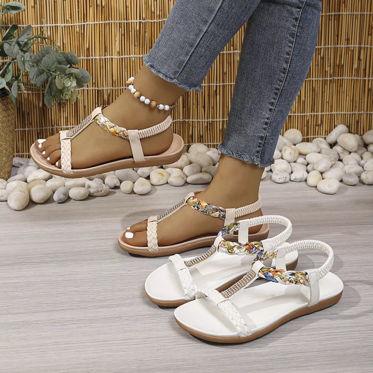 Open Toe Flats Sandals