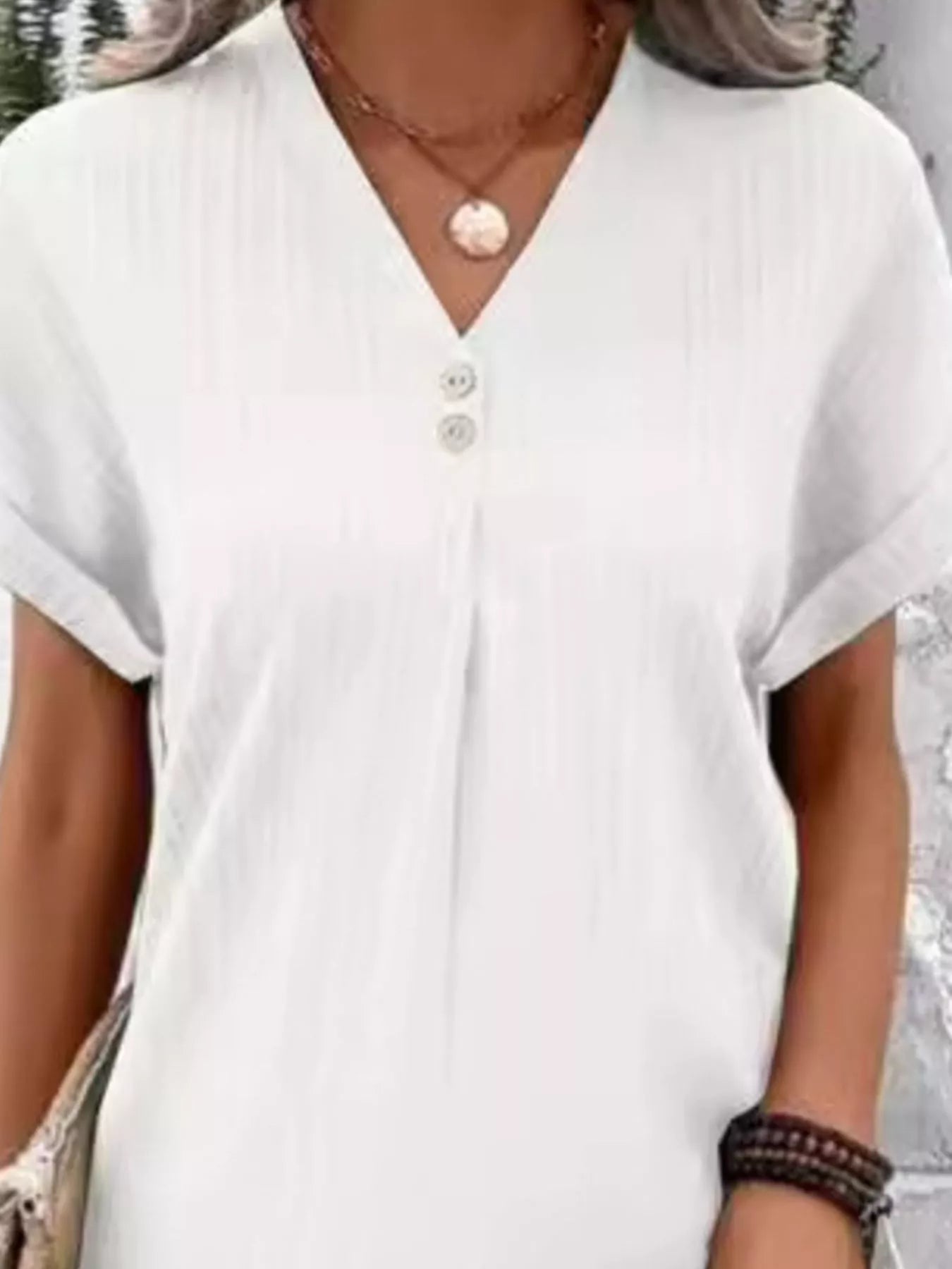 Full Size Casual V-Neck Short Sleeve Dress Plus Size