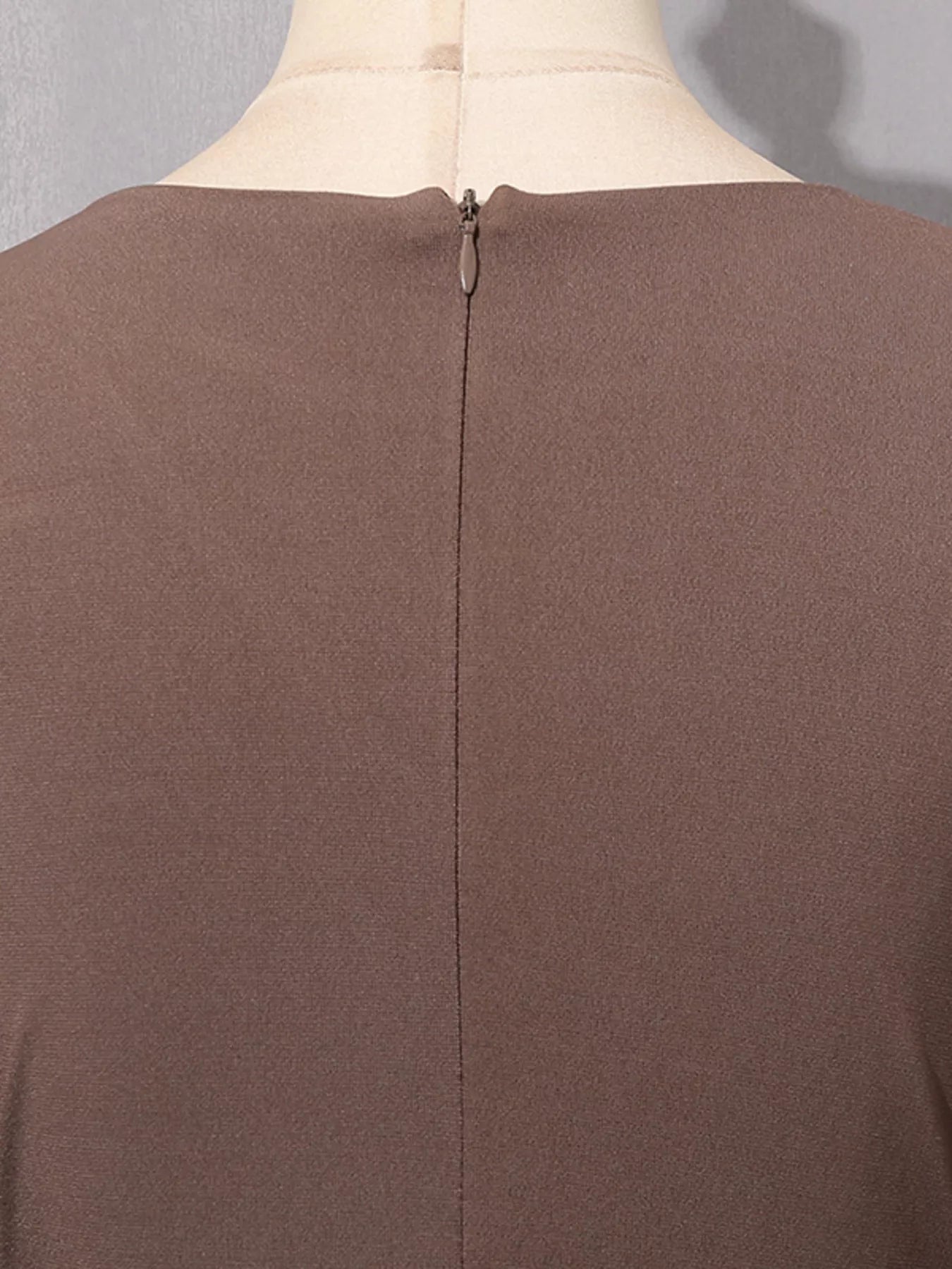 Ruched Long-Sleeve Maxi Dress with Cutout Detail