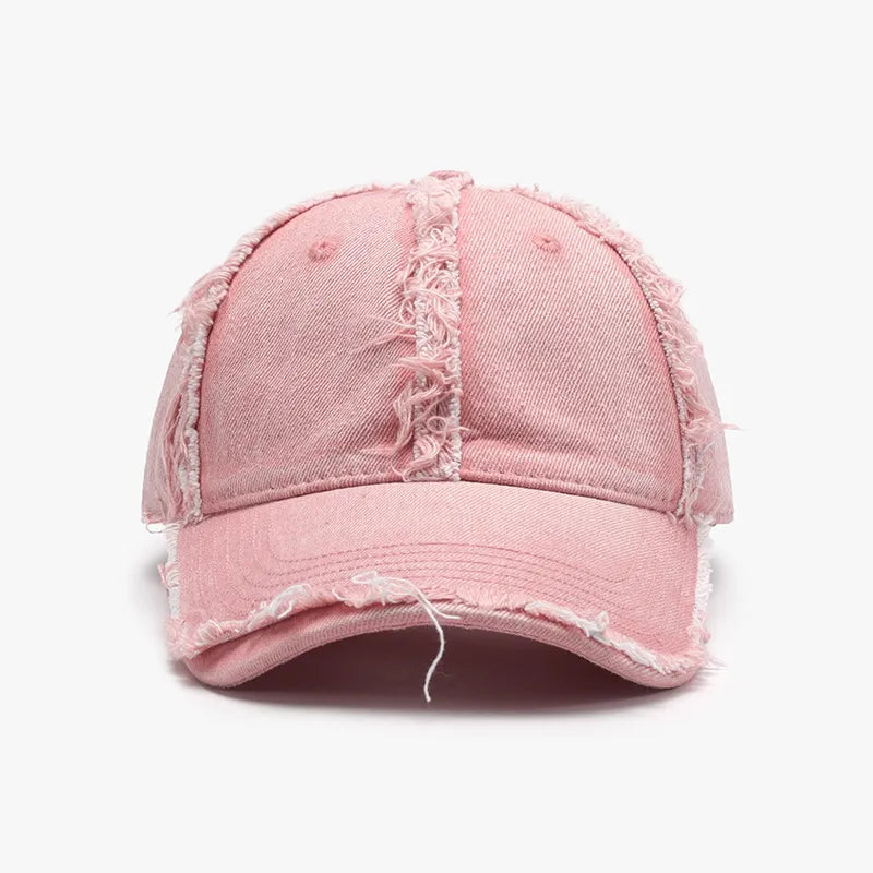 Raw Hem Cotton Baseball Cap