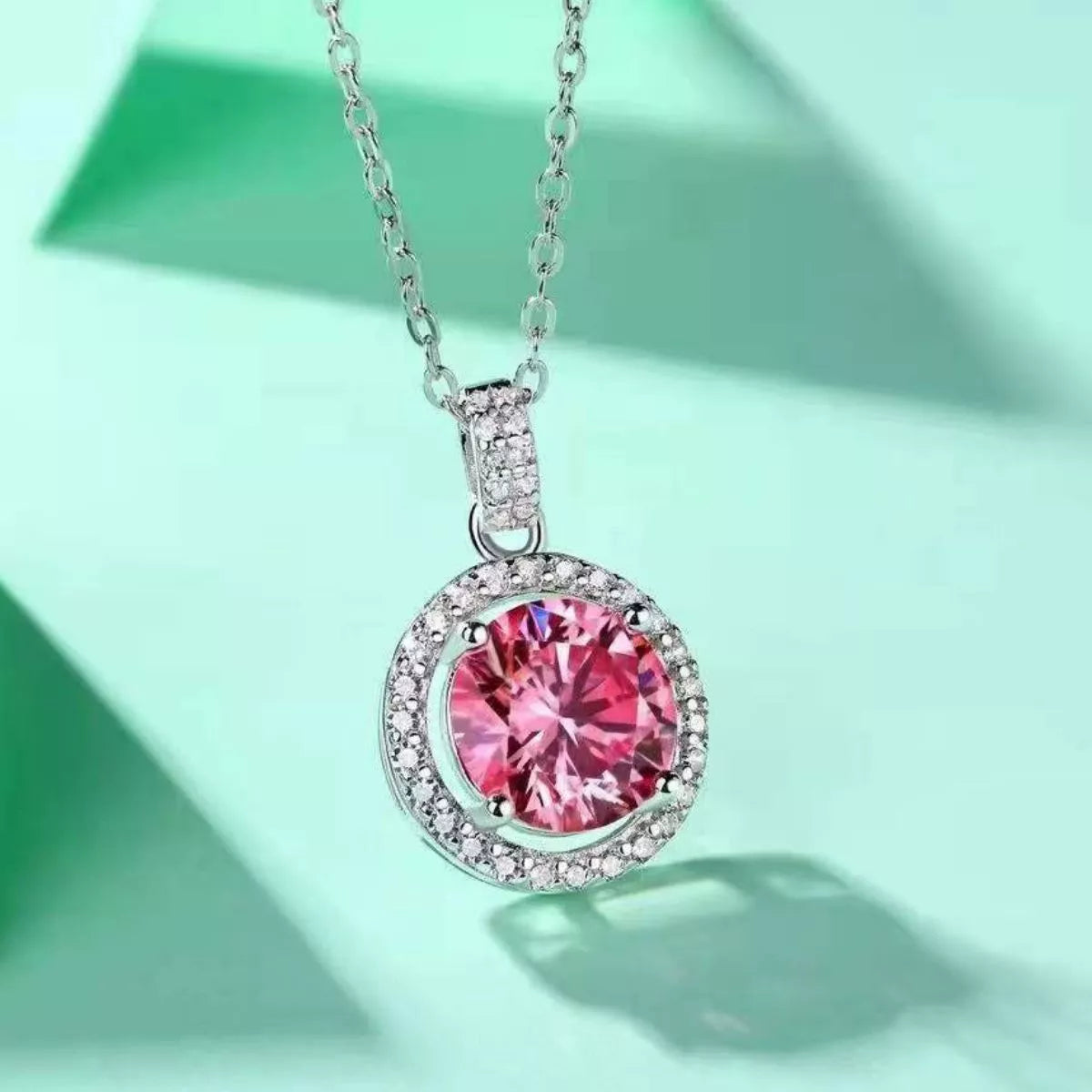 3 Carat Moissanite 925 Sterling Silver Pendant Necklace