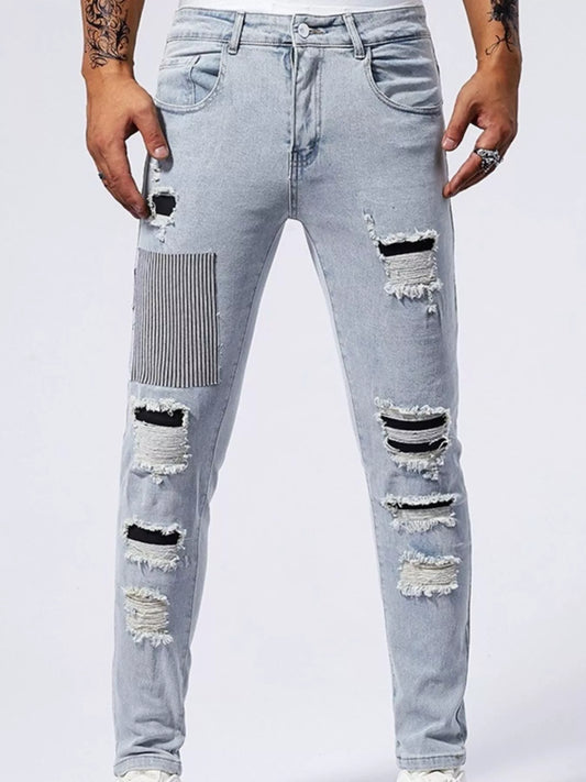 Men's Distressed Slim Fit Jeans
