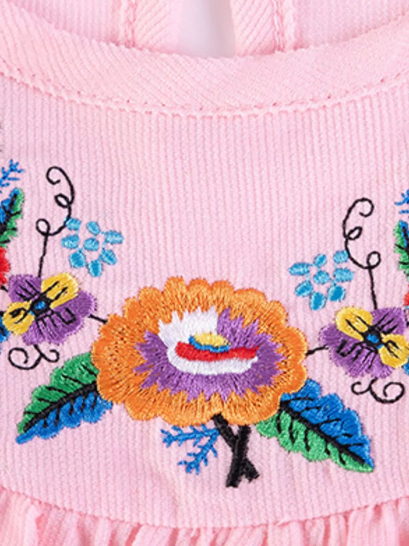 Children's Embroidered Long Sleeve Dress