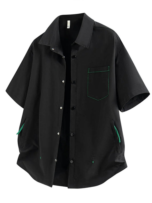 Men's Full Size Snap Down Short Sleeve Shirt Plus Size