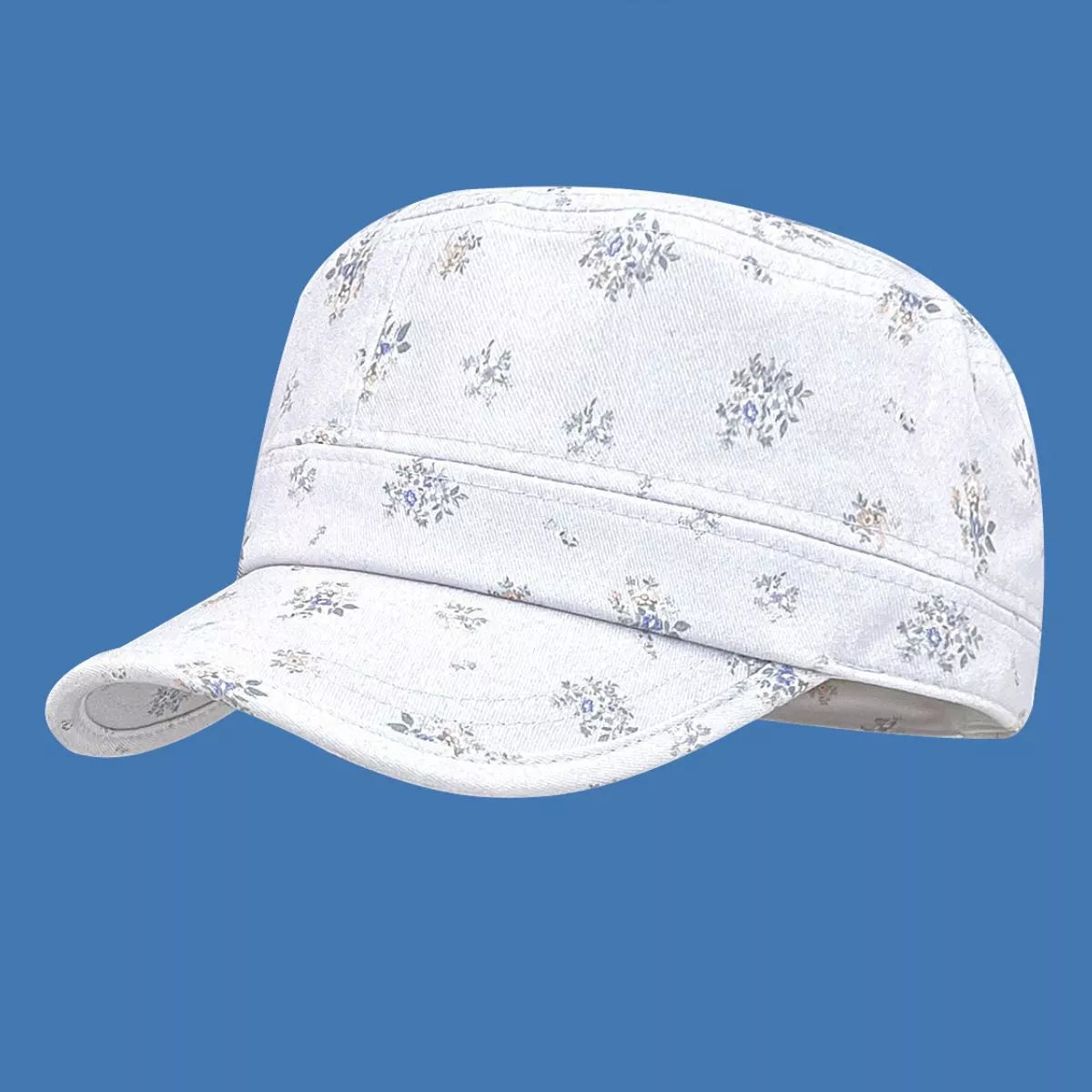 Floral Print Flat Top Hat