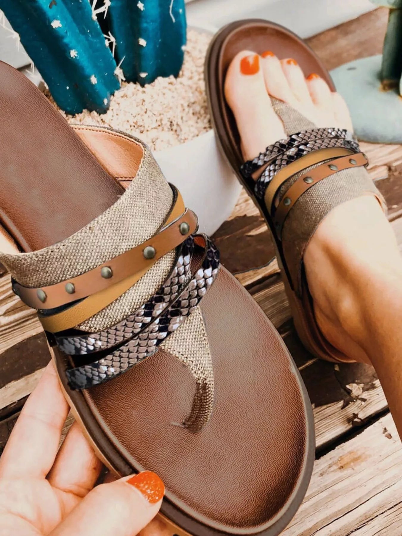Strappy Thong Sandals