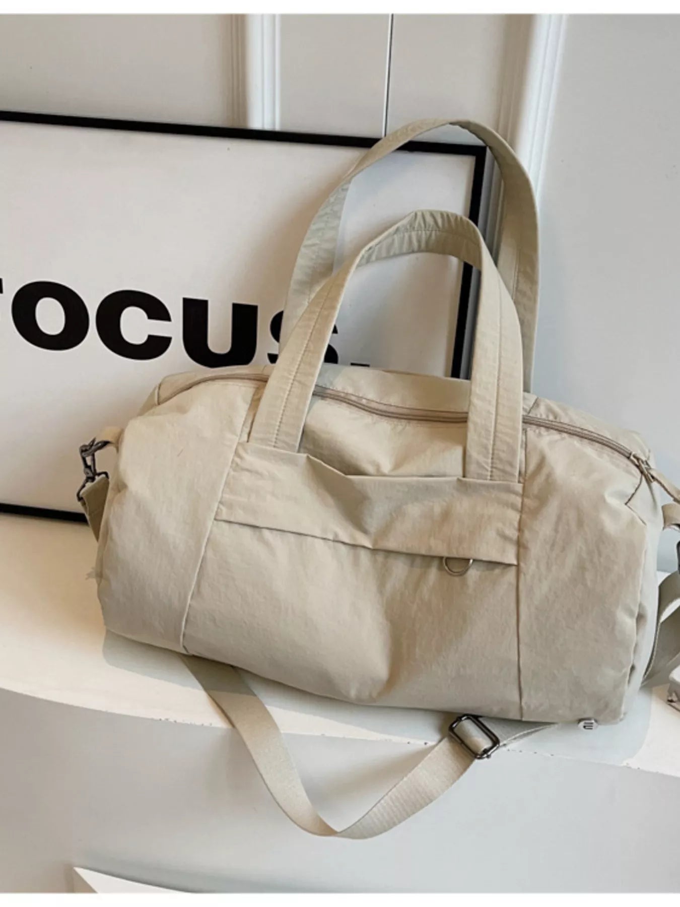 Solid Color Lightweight Travel Duffel Bag