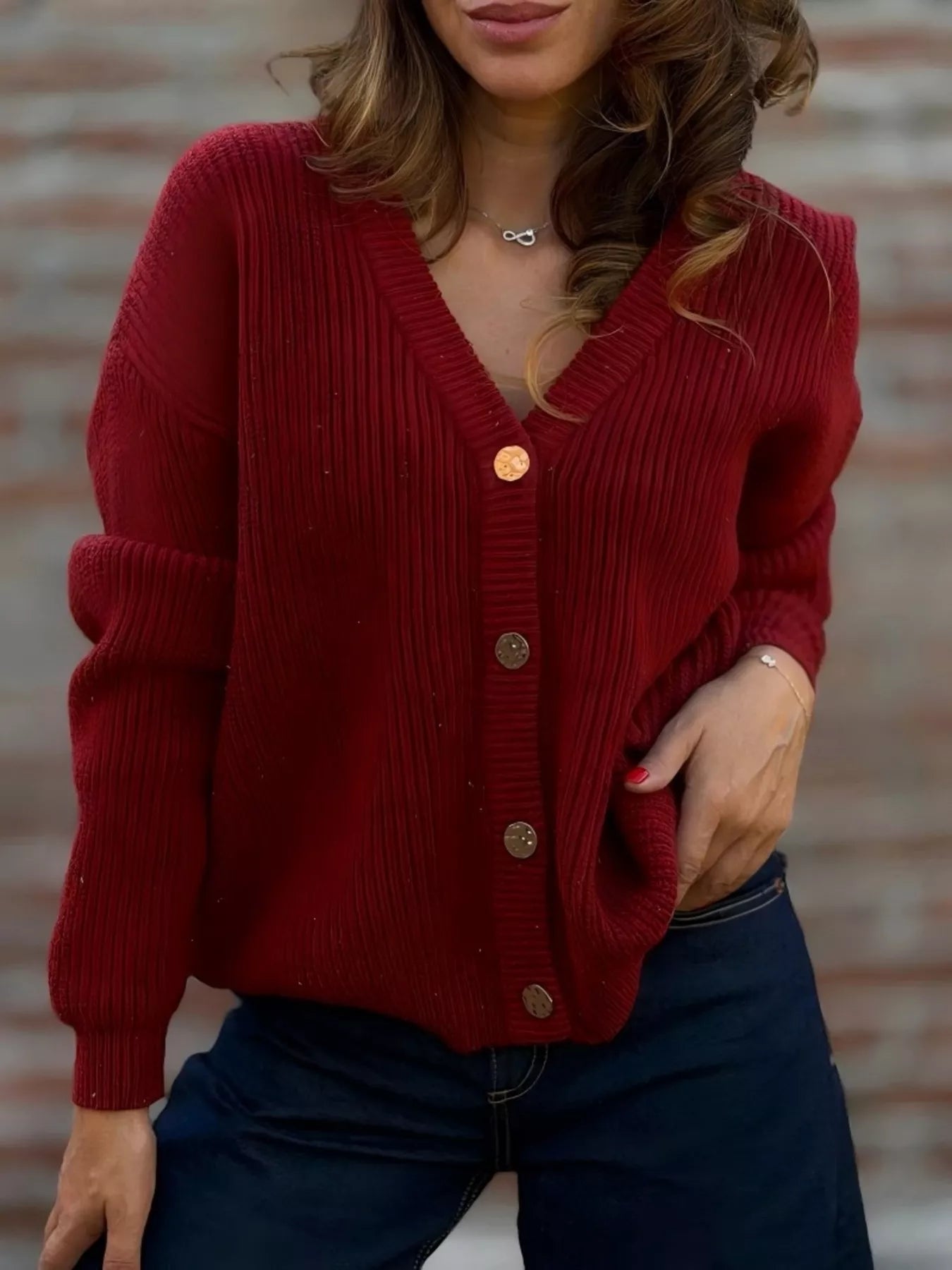 Full Size V-Neck Button-Up Cardigan Plus Size