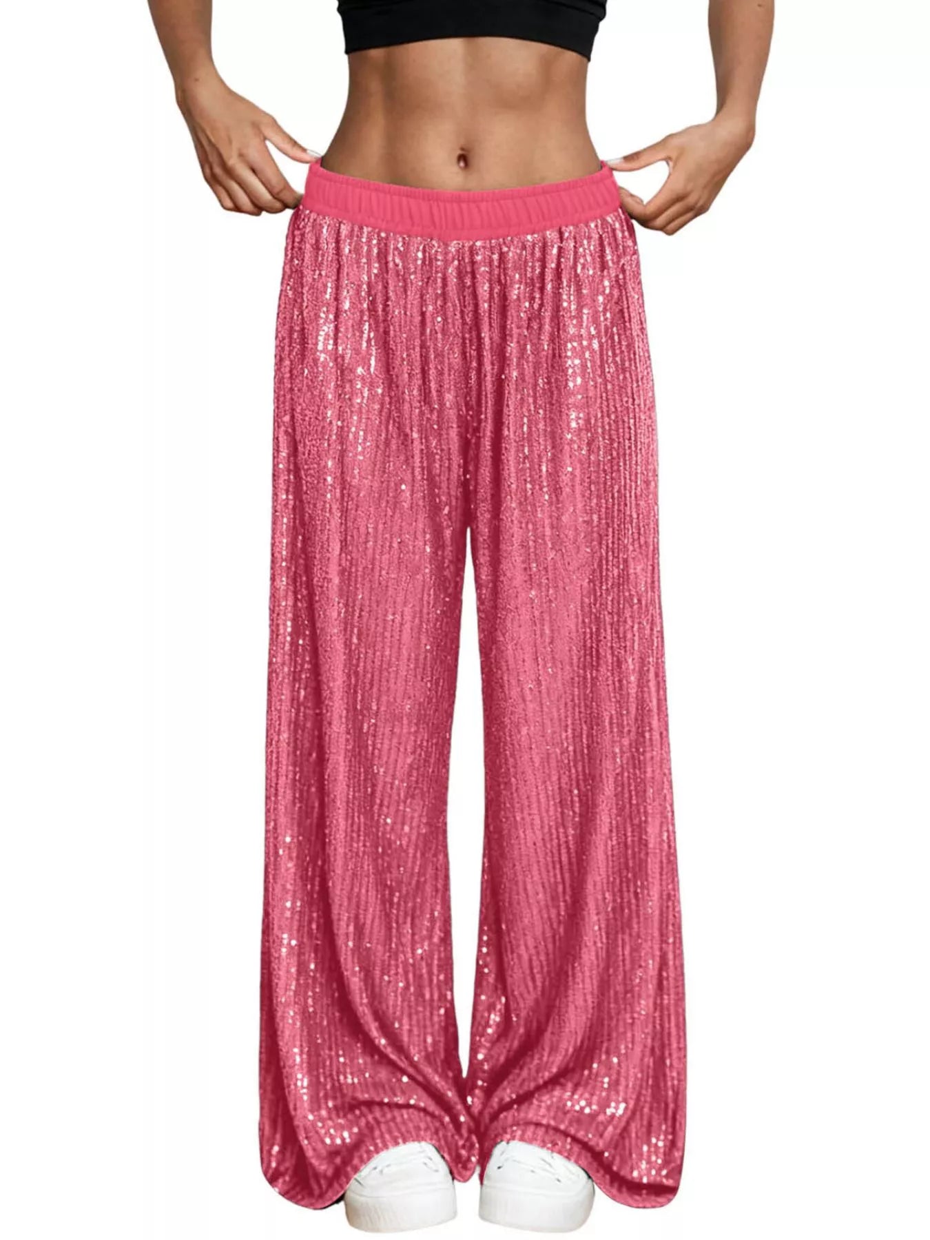 Sequin Wide-Leg Pants
