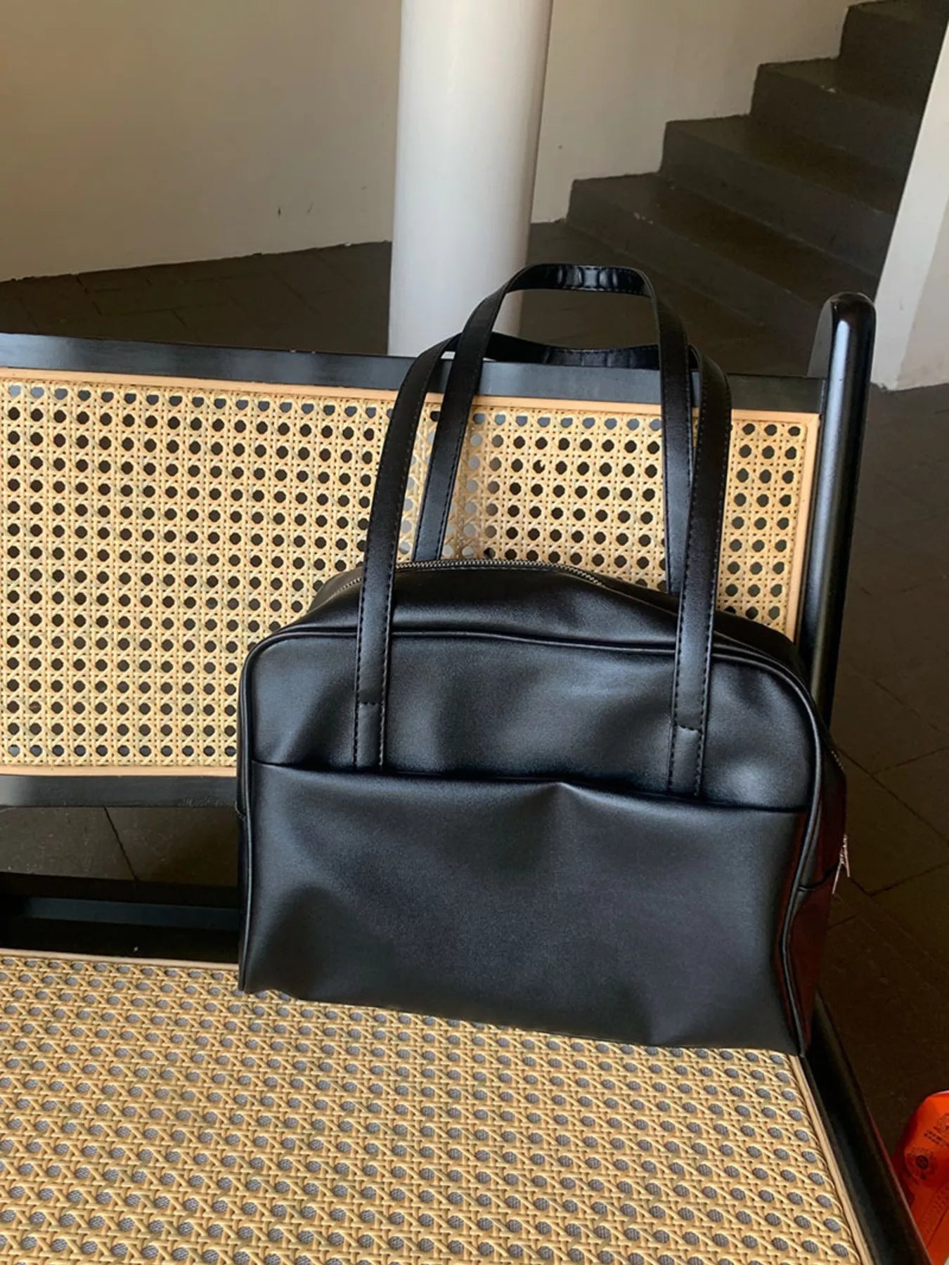 Classic Style Faux Leather Tote Bag