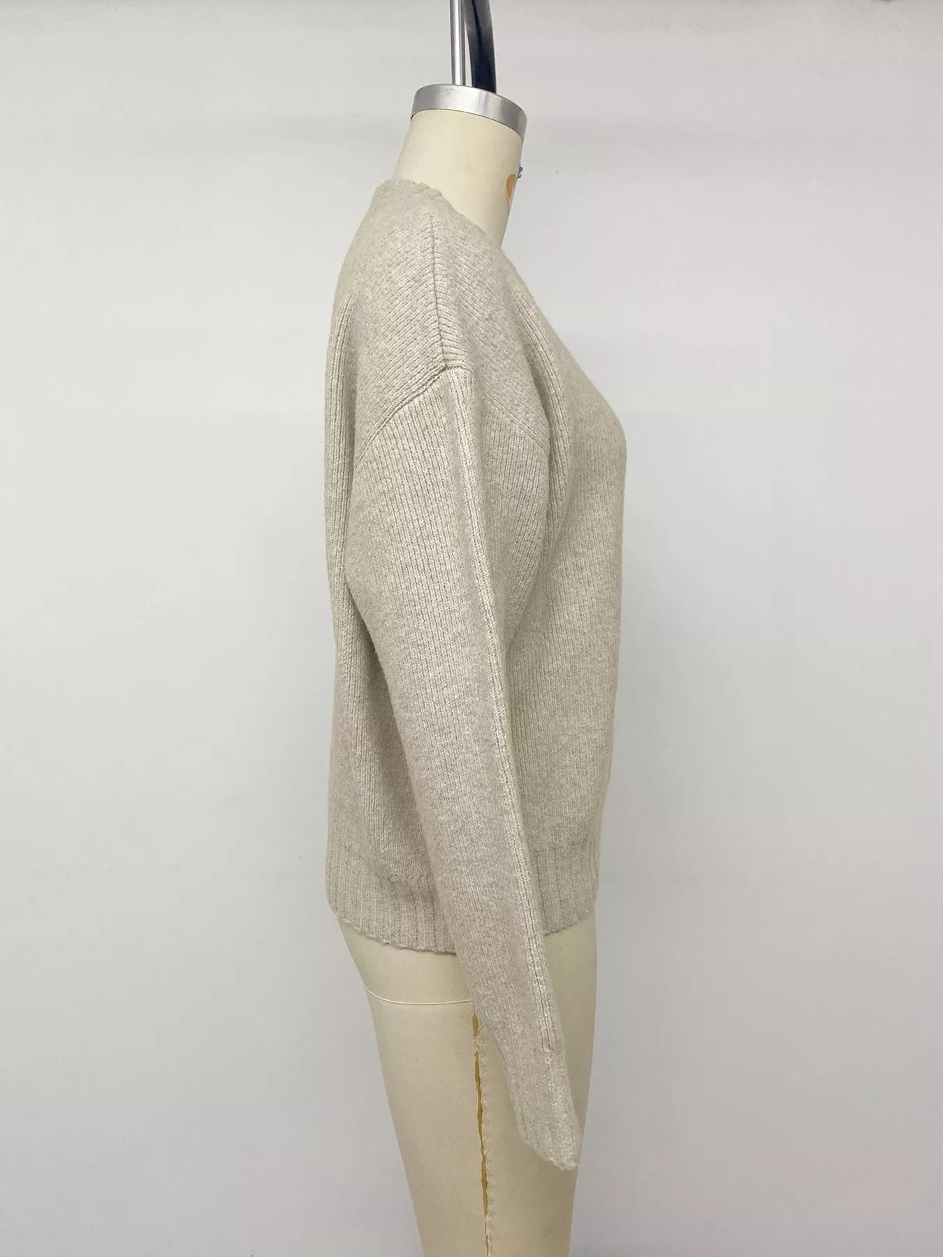 Zip-Up Dropped Shoulder Cardigan