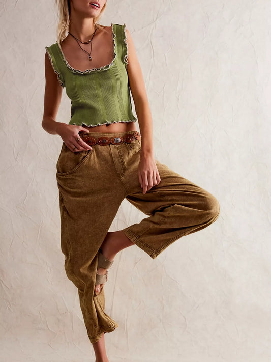 Lettuce Trim Square Neck Tank