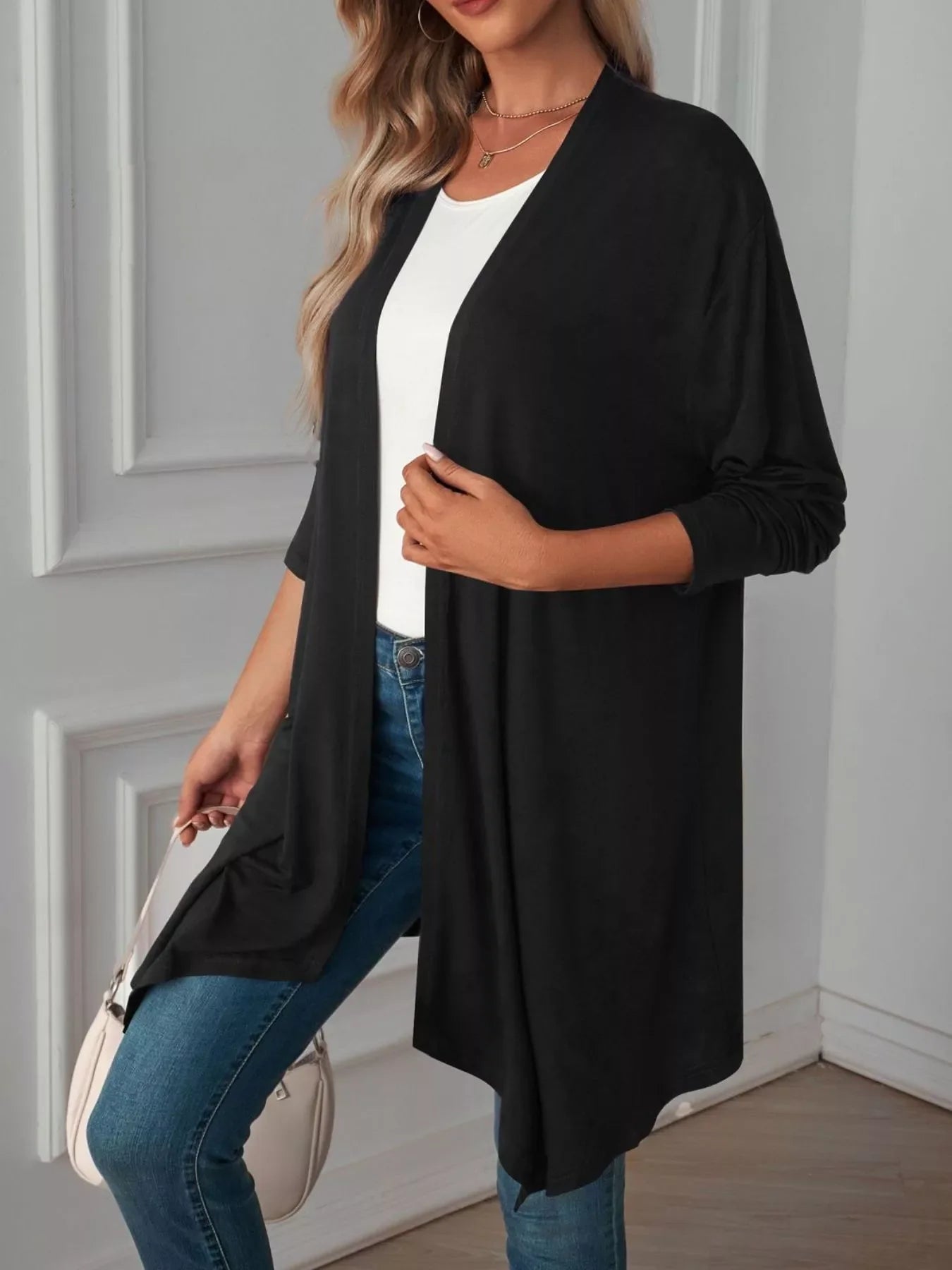 Lightweight Open Front Cardigan