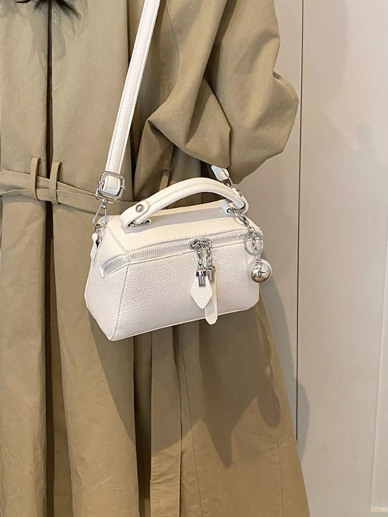 Textured Leather Handbag