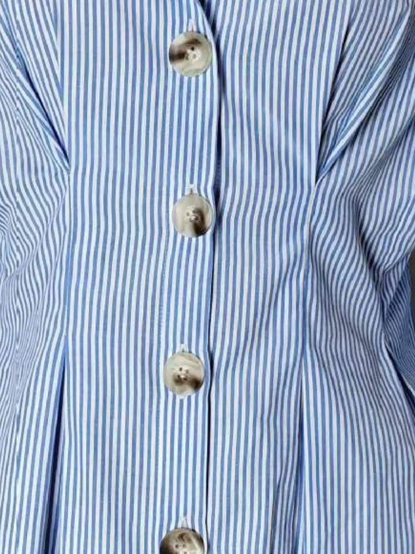 Striped Button-Up Long Sleeve Shirt